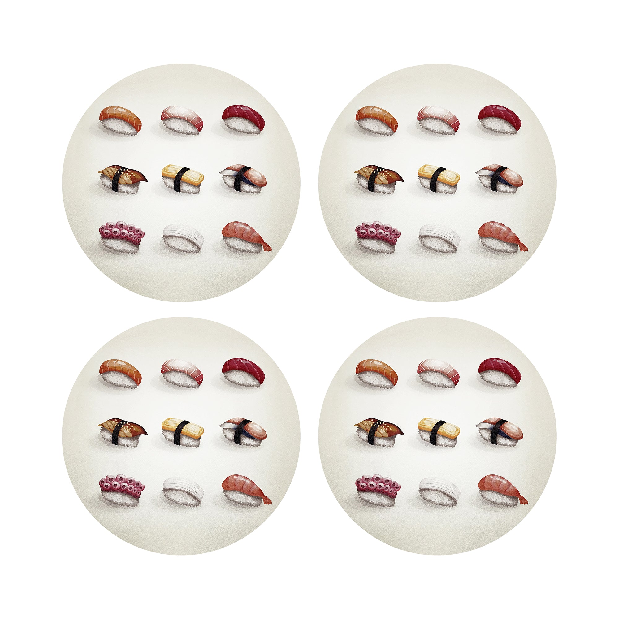 Sushi Town 16 Round Pebble Placemats, Set Of 4 - nicolettemayer.com