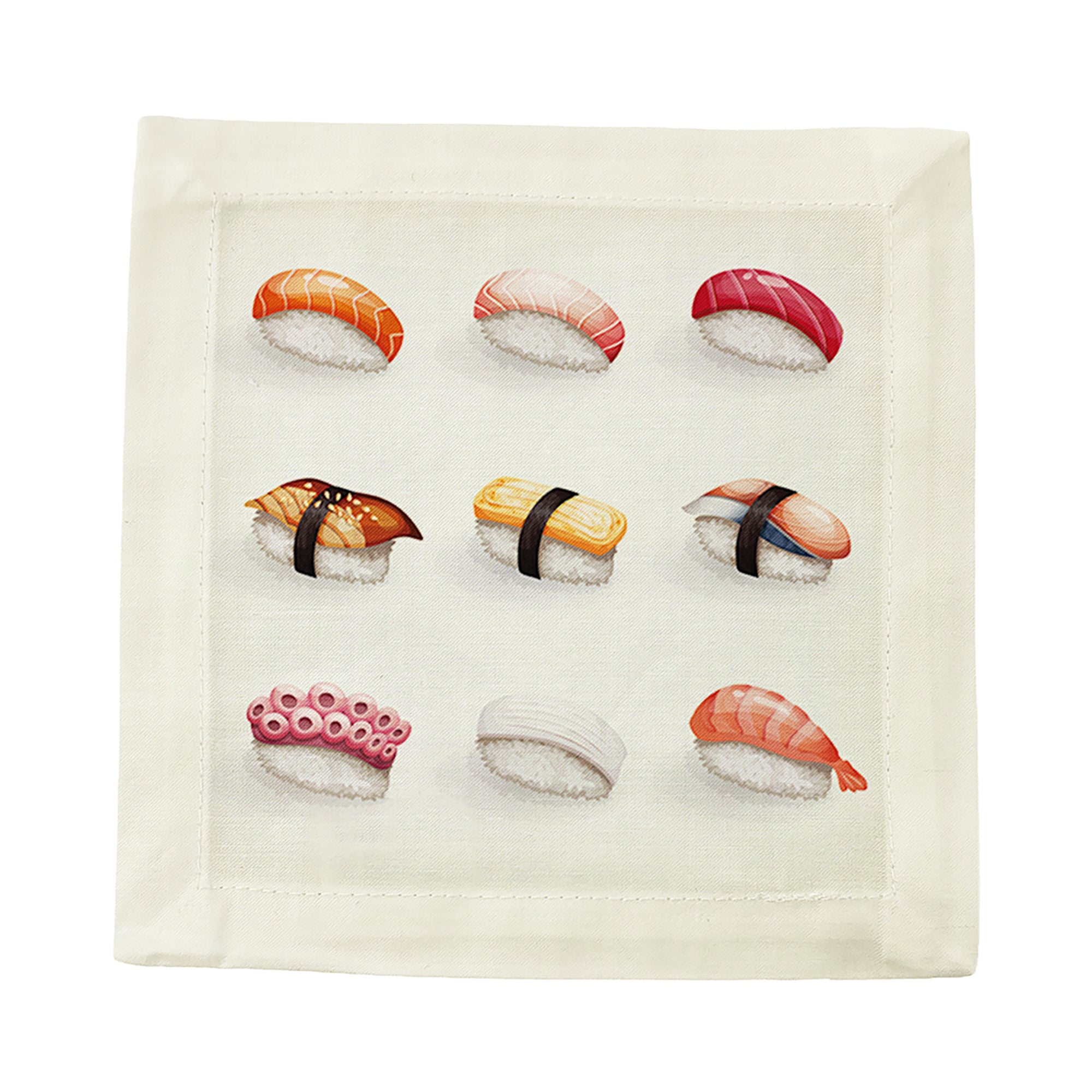 Sushi Town Cotton Sateen Cocktail Napkins