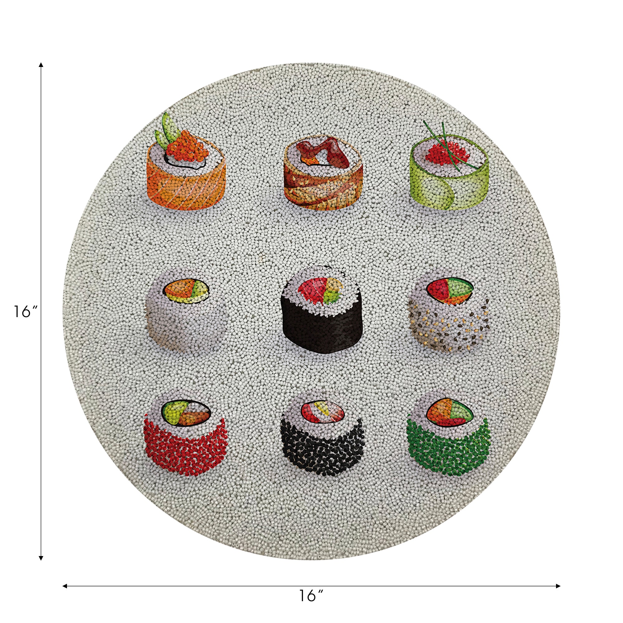 Sushi Go 16 Rondes Perlées Lisse - Lot de 4
