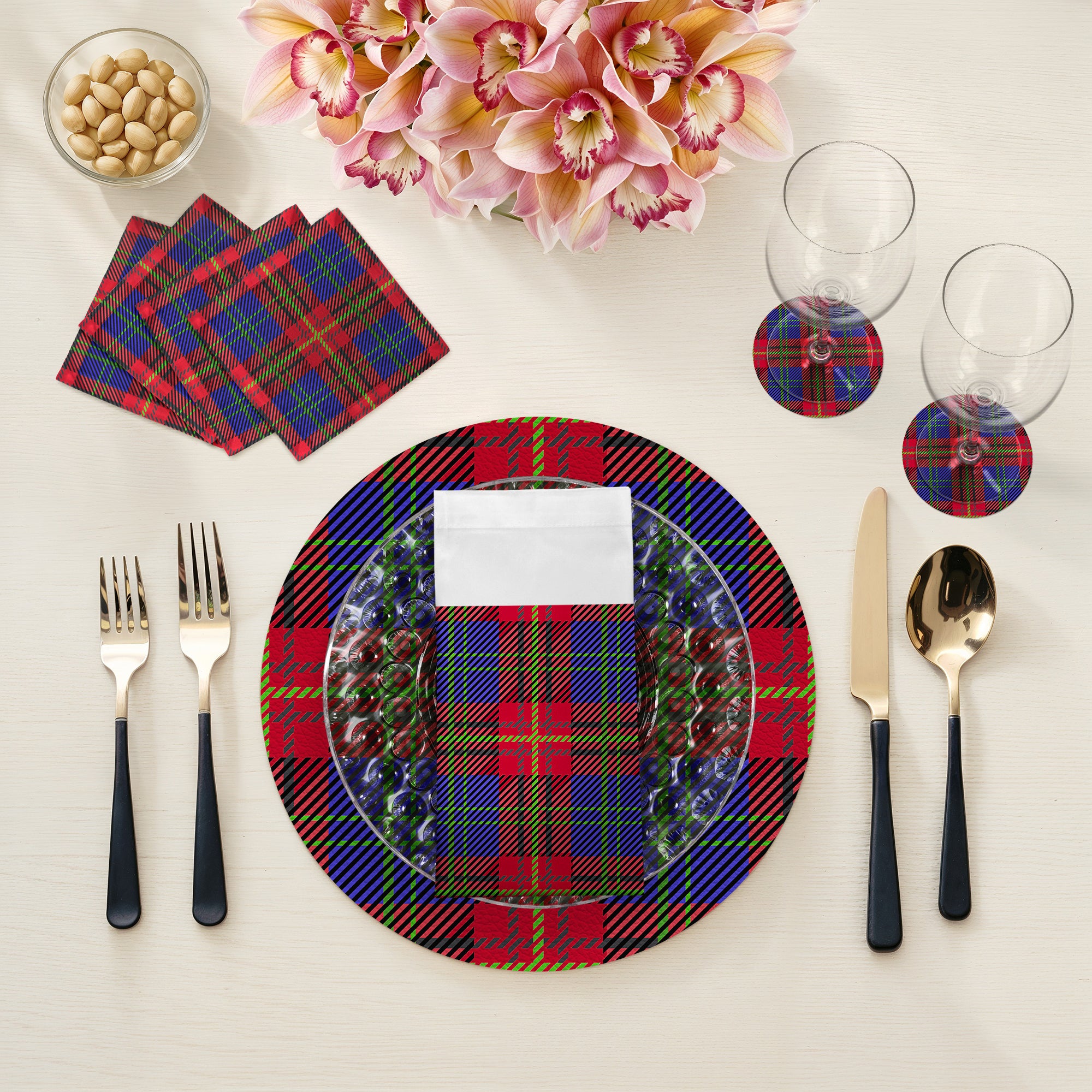 Tartan Blue 22X22 Dinner Napkins - nicolettemayer.com