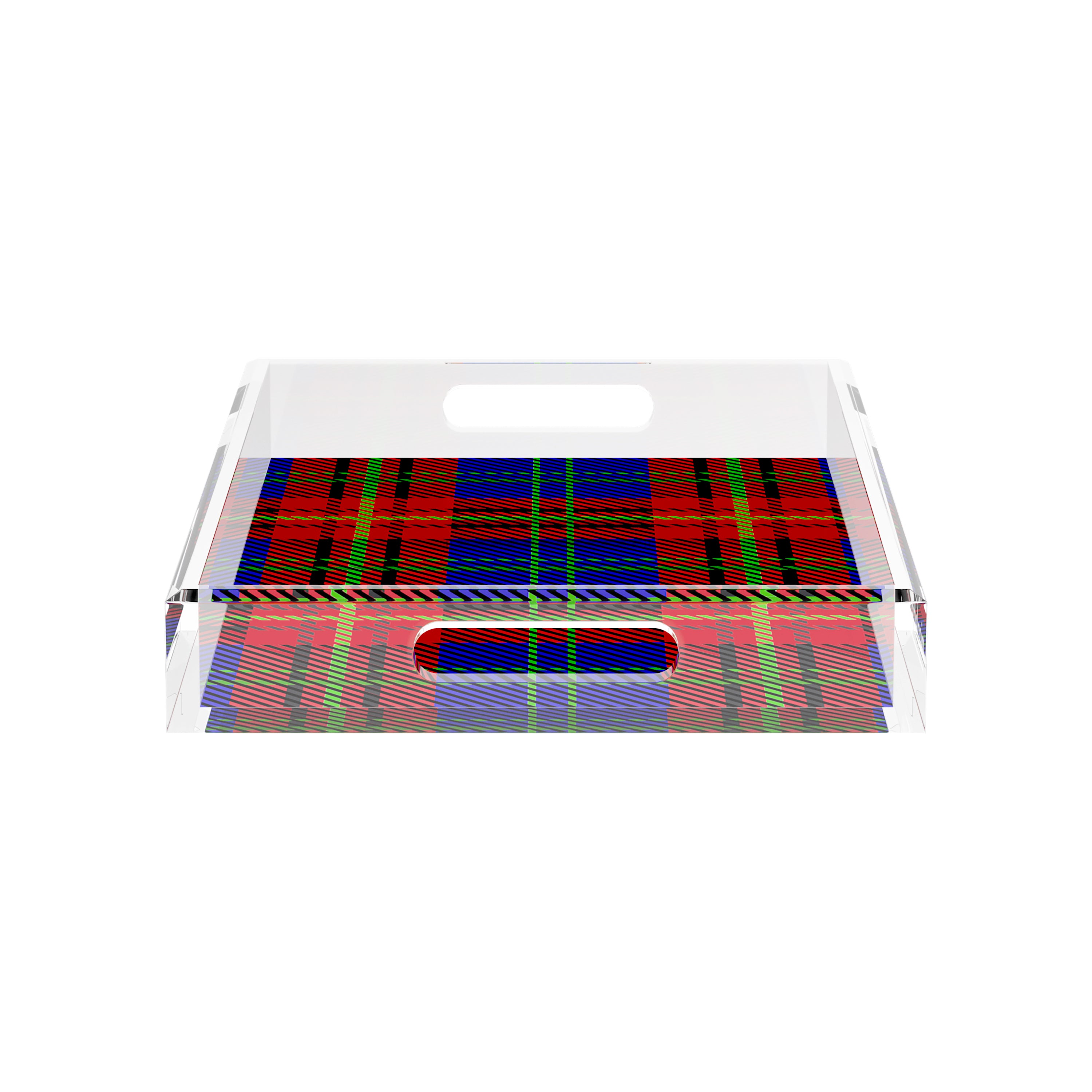 Tartan Blue 17X10.5 Acrylic Tray - nicolettemayer.com