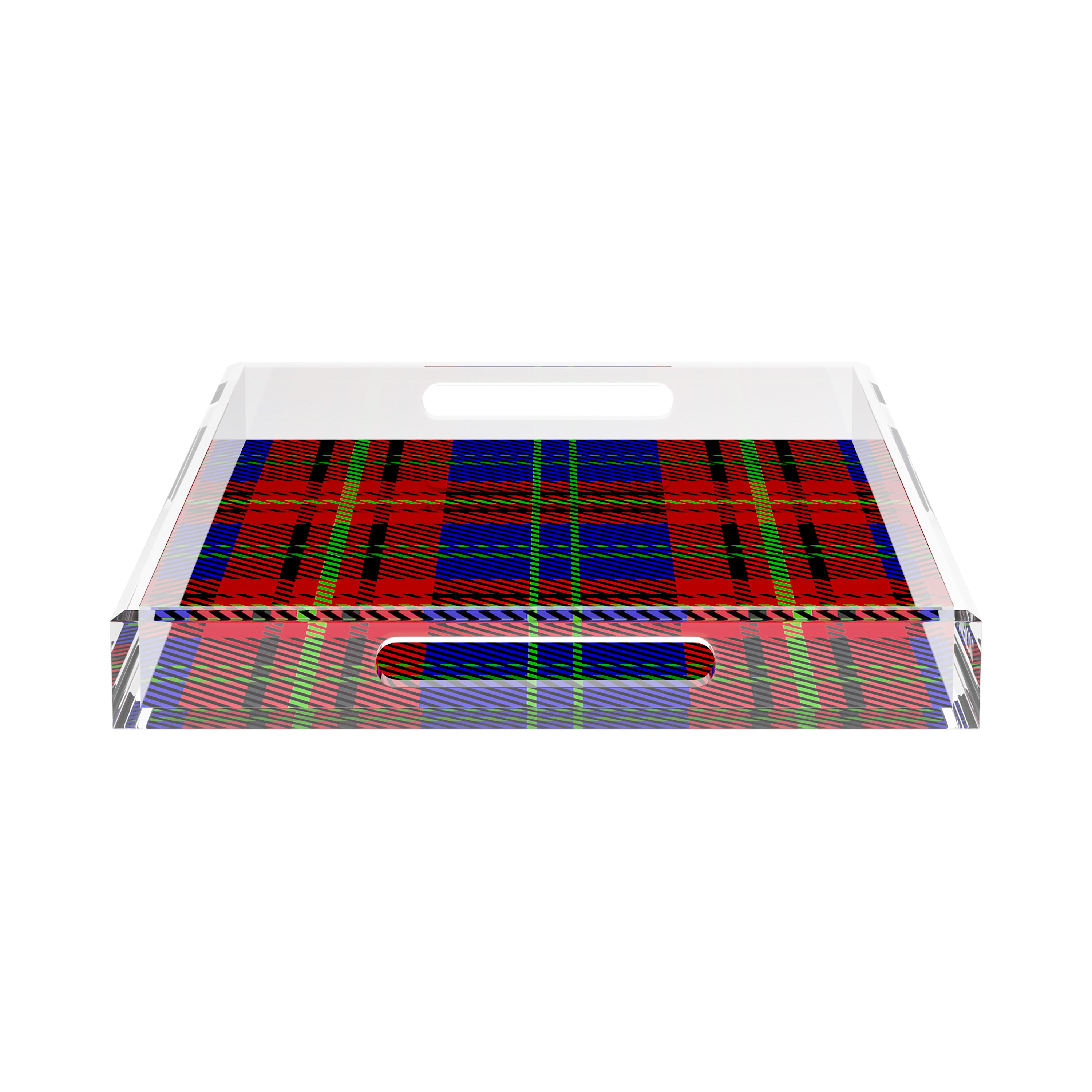 Tartan Blue 17X10.5 Acrylic Tray - nicolettemayer.com