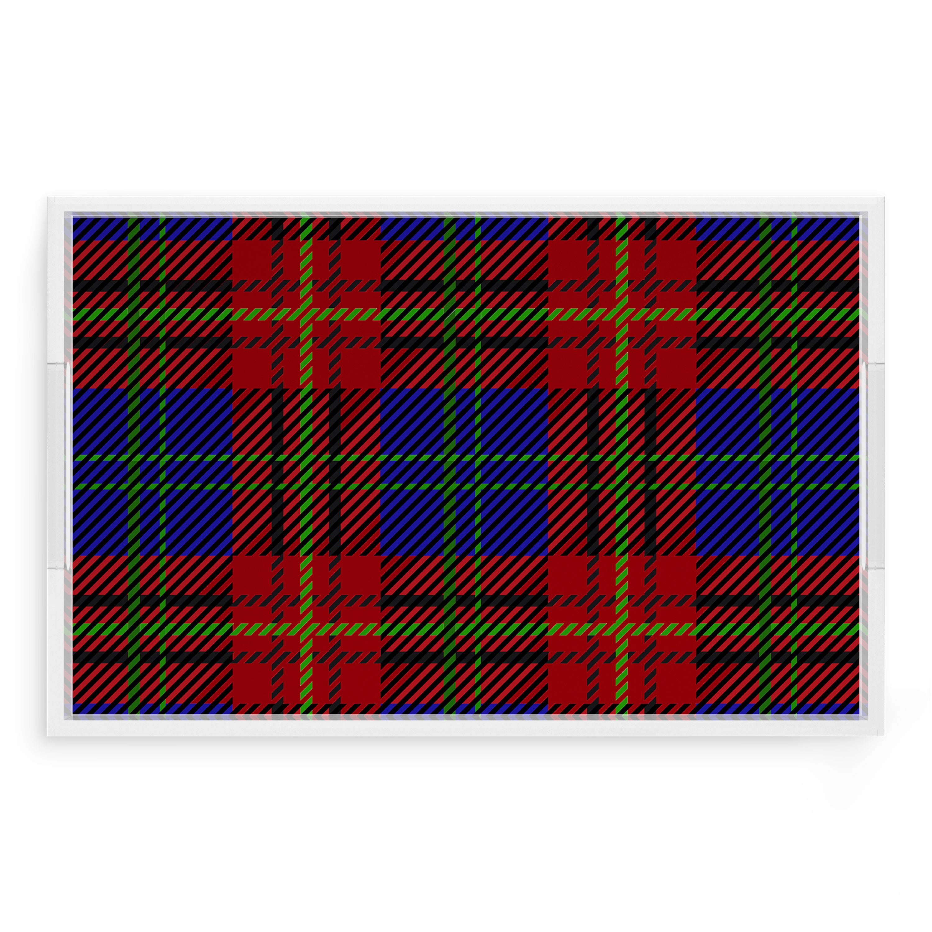 Tartan Blue 17X10.5 Acrylic Tray - nicolettemayer.com