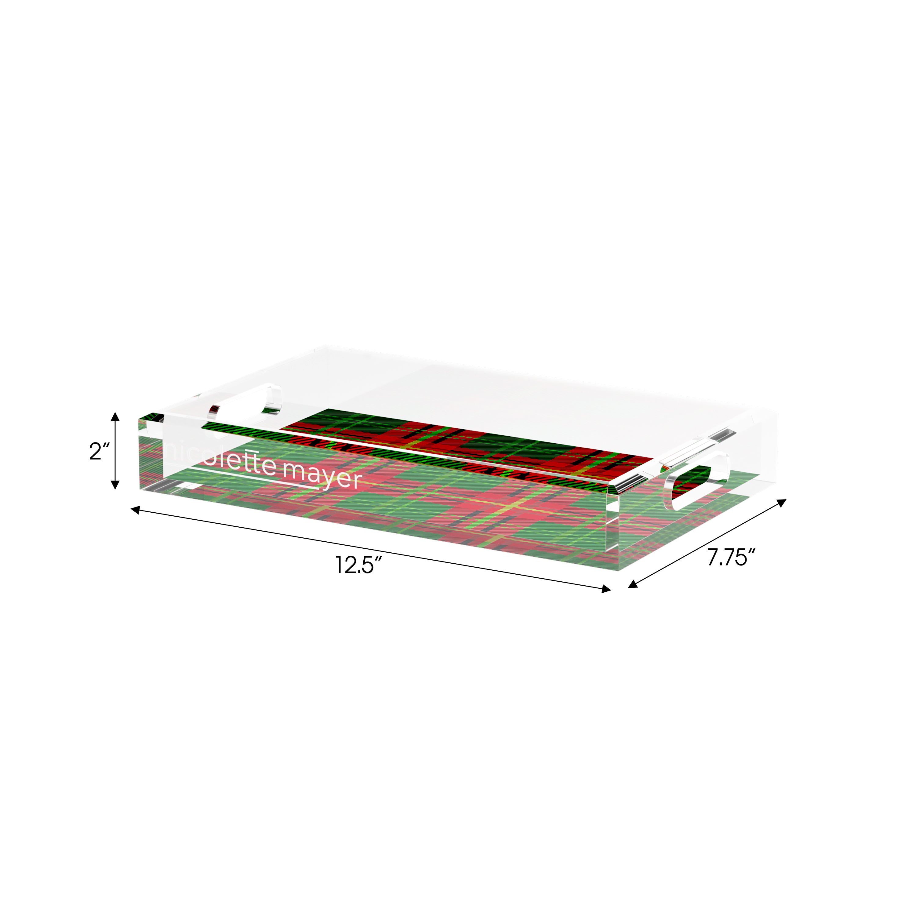 Tartan Green 12.5X7.75 Acrylic Tray - nicolettemayer.com