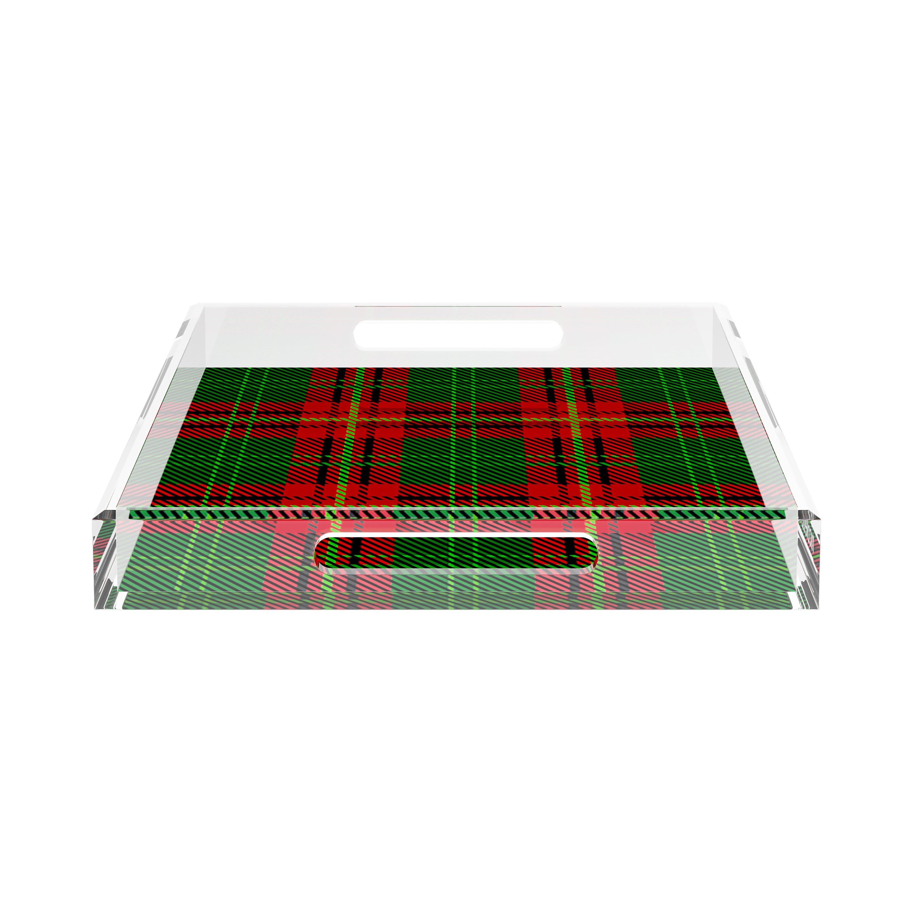 Tartan Green 17X10.5 Acrylic Tray - nicolettemayer.com