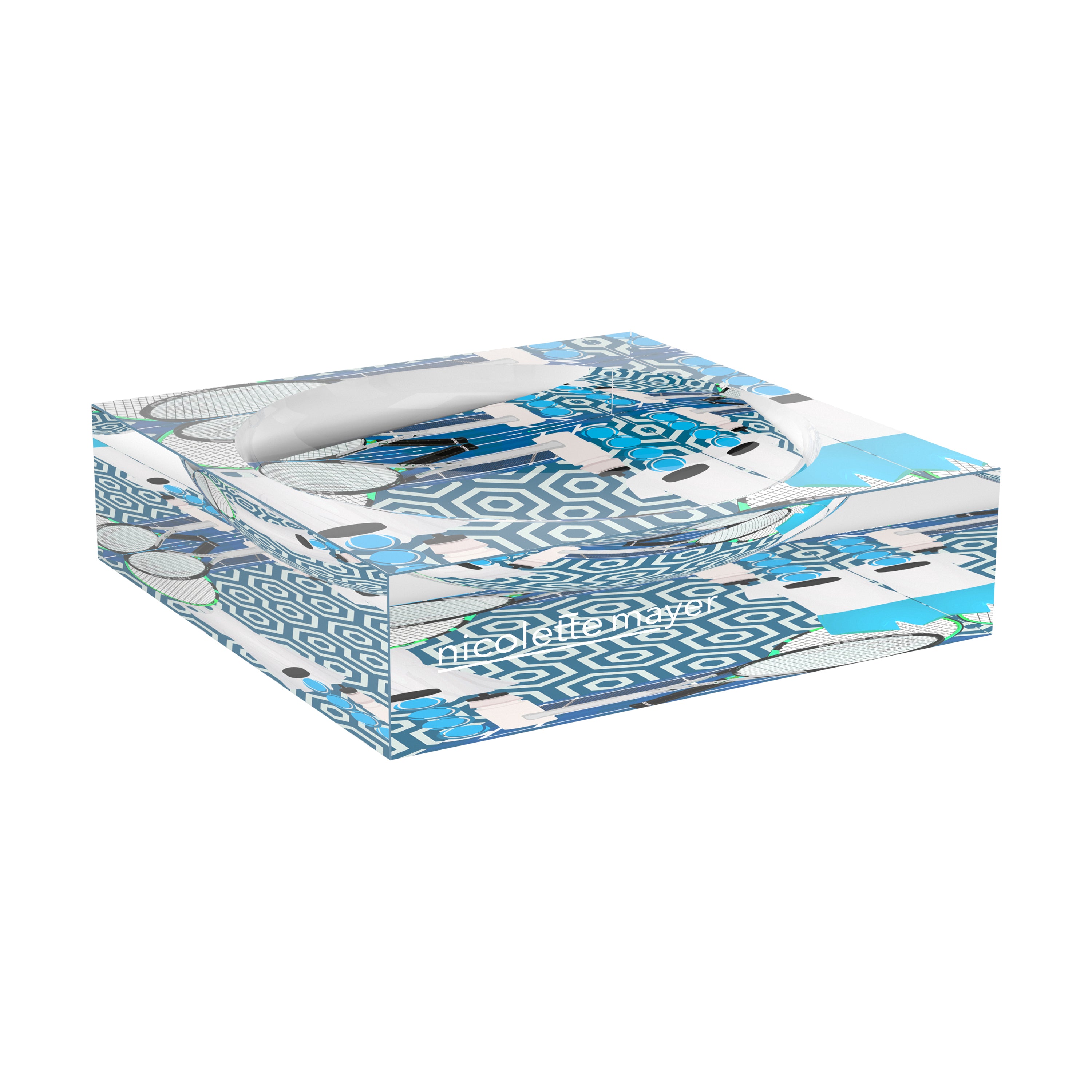 Tennis Anyone Blue White Candy Catchall Dish