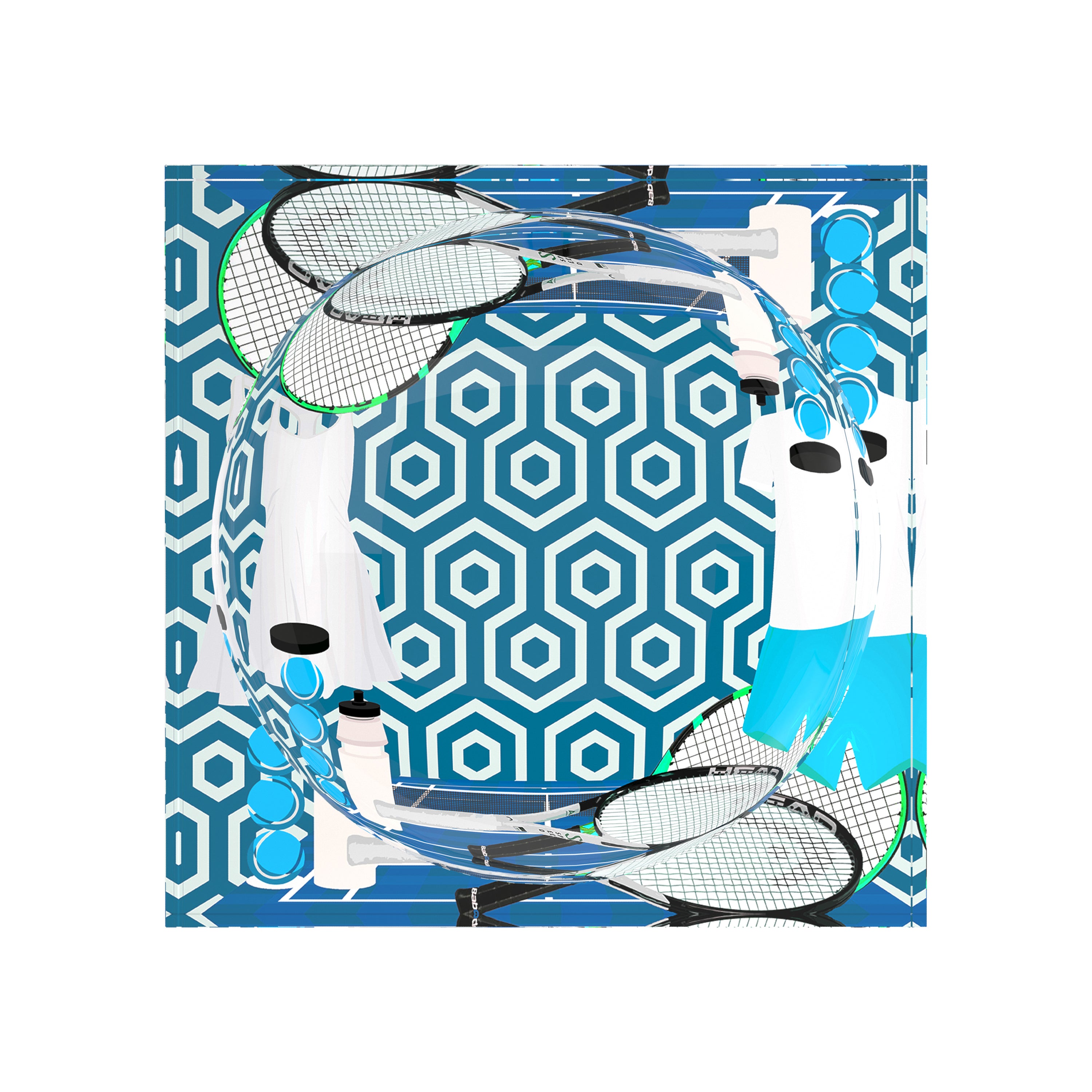 Tennis Anyone Blue White Candy Catchall Dish