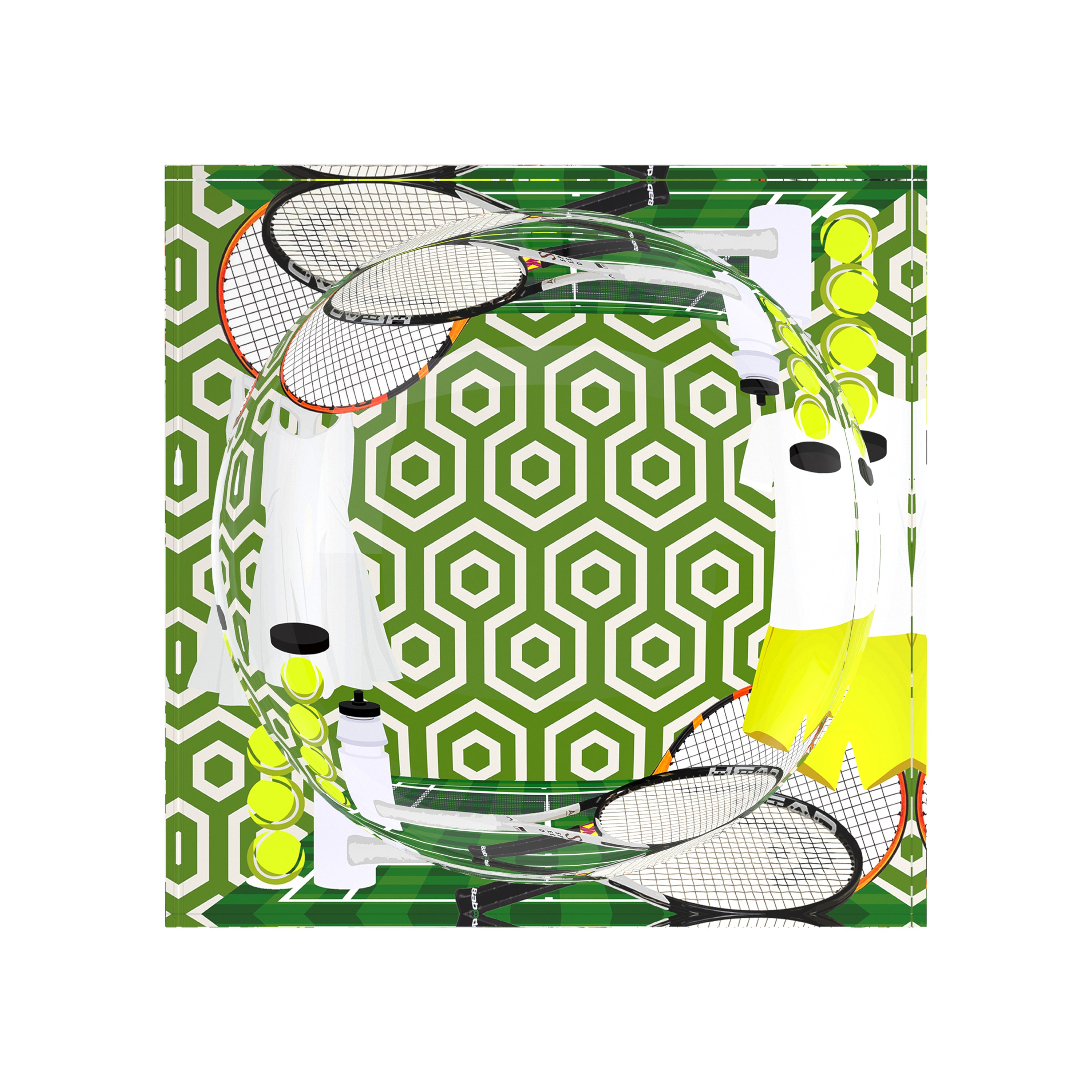 Tennis Anyone Green White Candy Catchall Dish