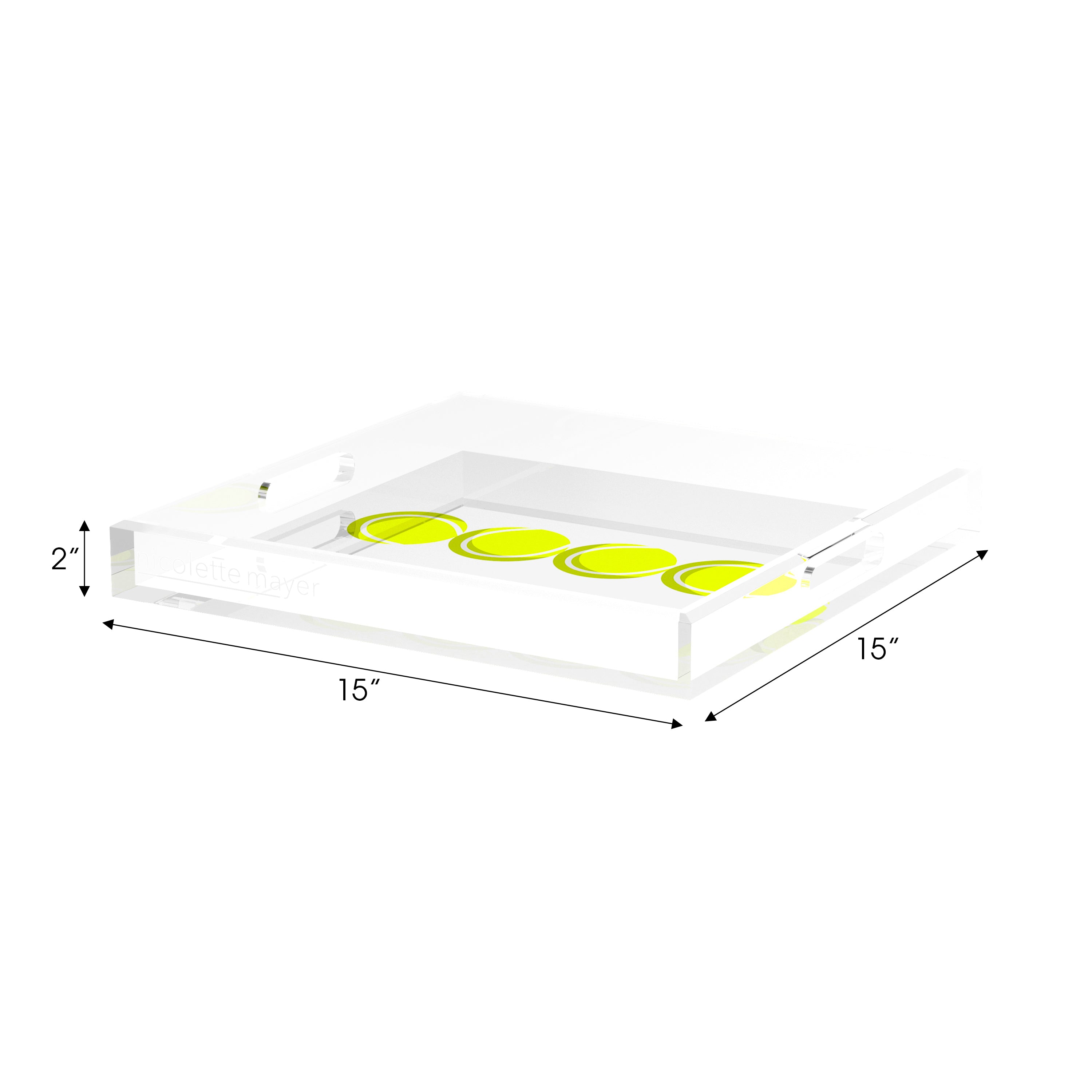 Tennis Balls 15X15 Acrylic Tray - nicolettemayer.com