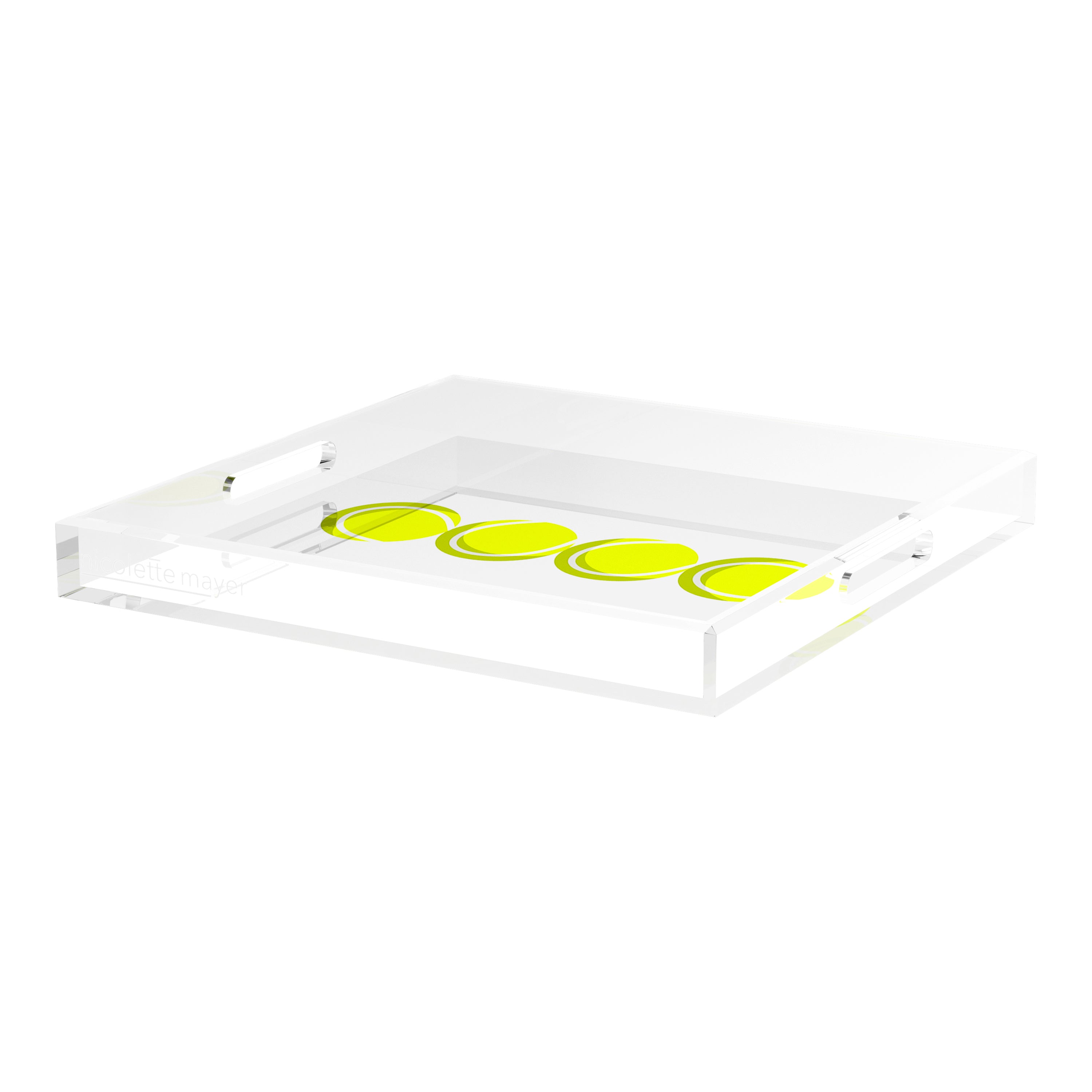 Tennis Balls 18X18 Acrylic Tray - nicolettemayer.com