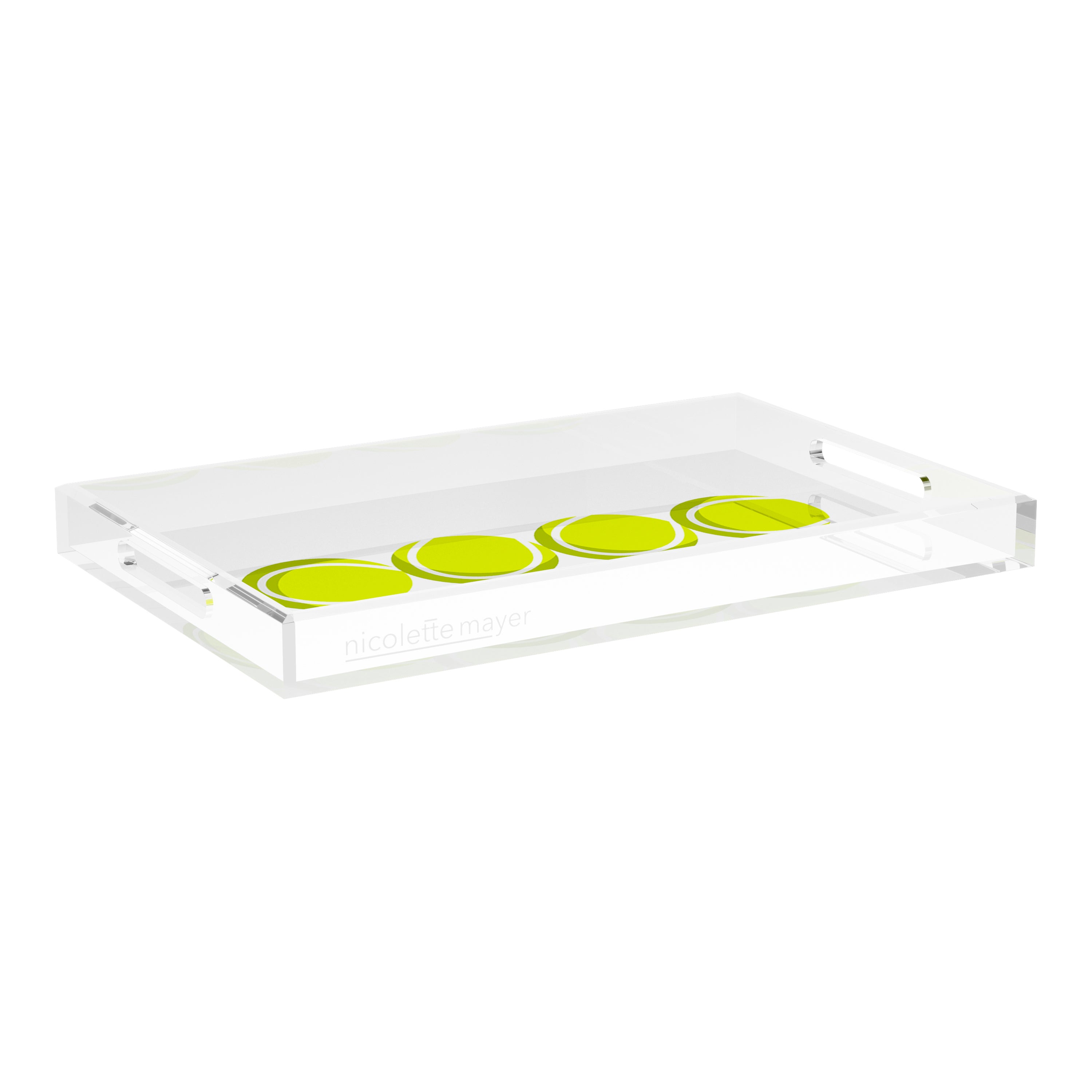 Tennis Balls 22.5x14.5 Acrylic Tray - nicolettemayer.com