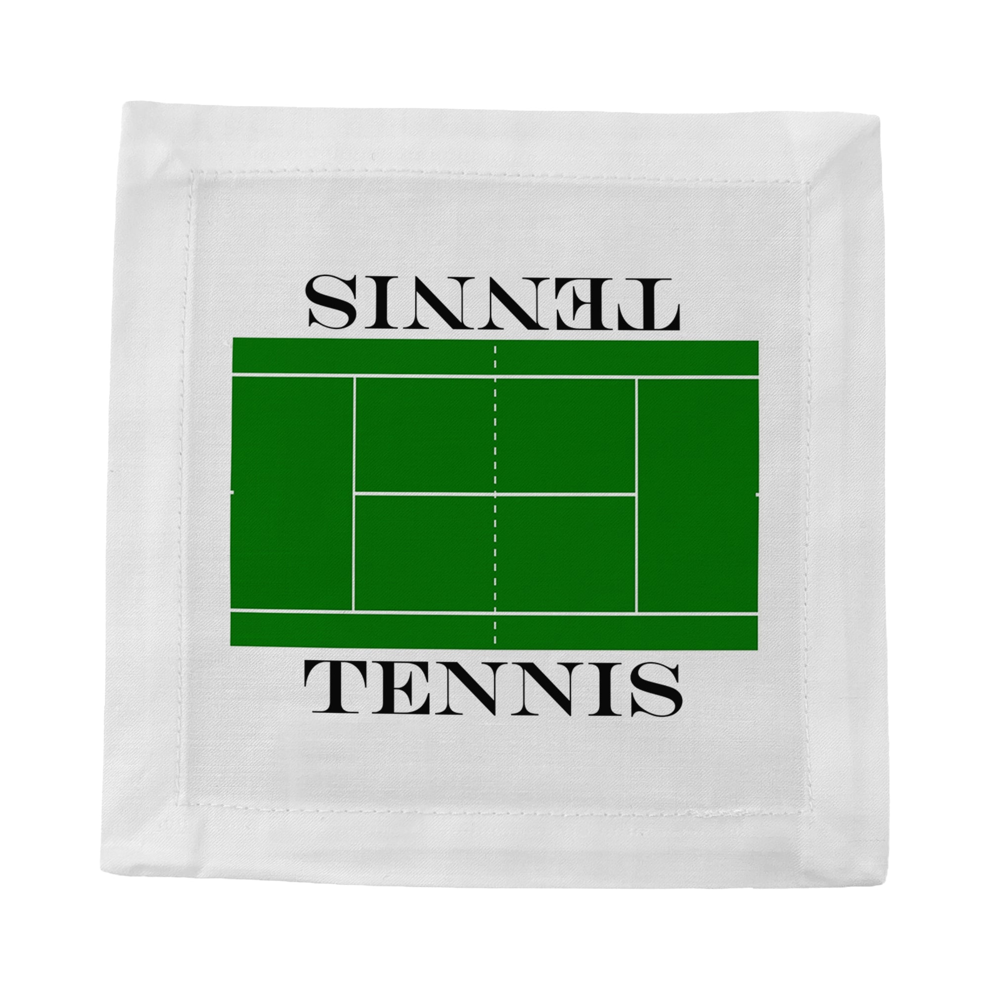Tennis Court Cotton Sateen Cocktail Napkins - nicolettemayer.com