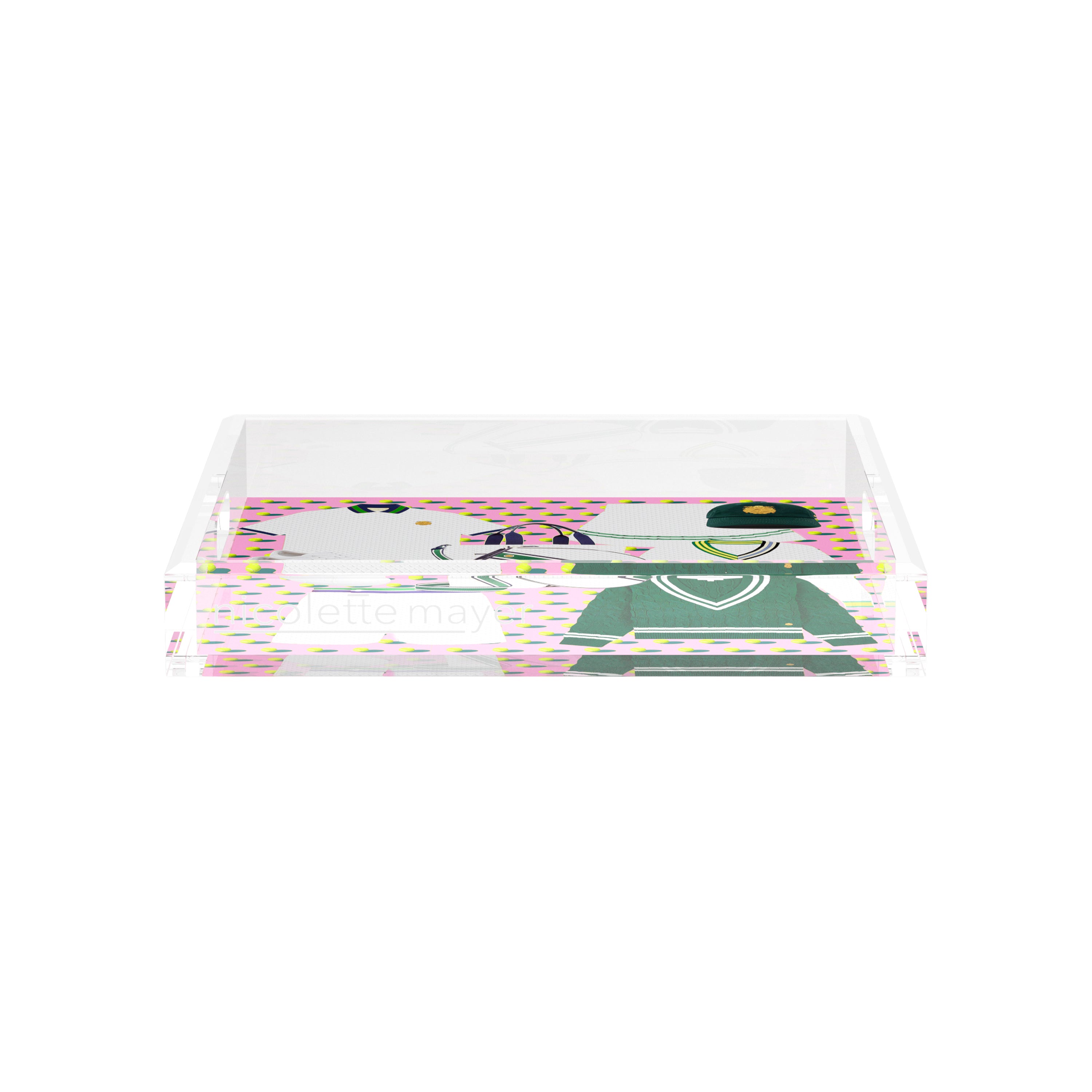 Tenniscore Fashion Pink 12X12 Acrylic Tray - nicolettemayer.com