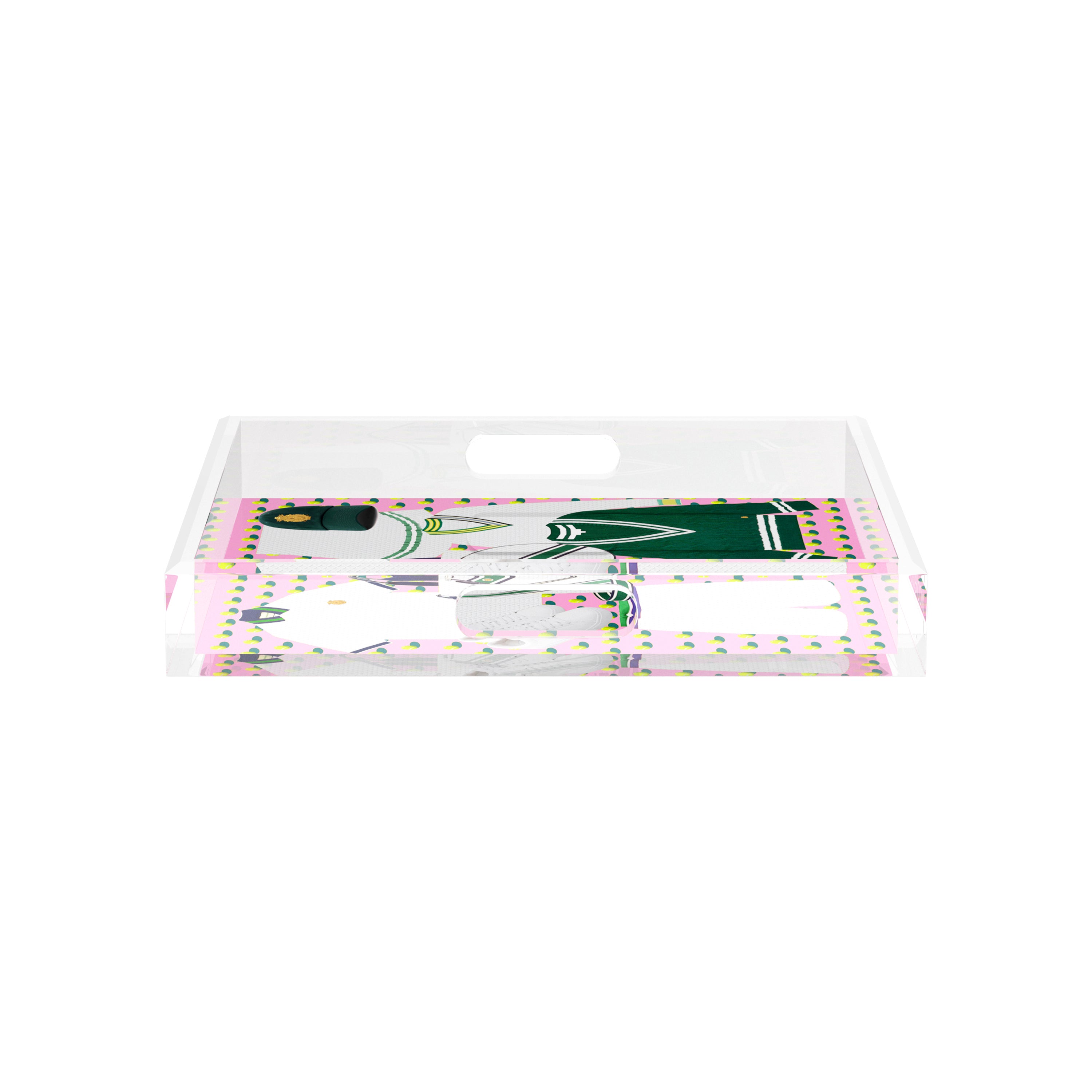 Tenniscore Fashion Pink 12X12 Acrylic Tray - nicolettemayer.com