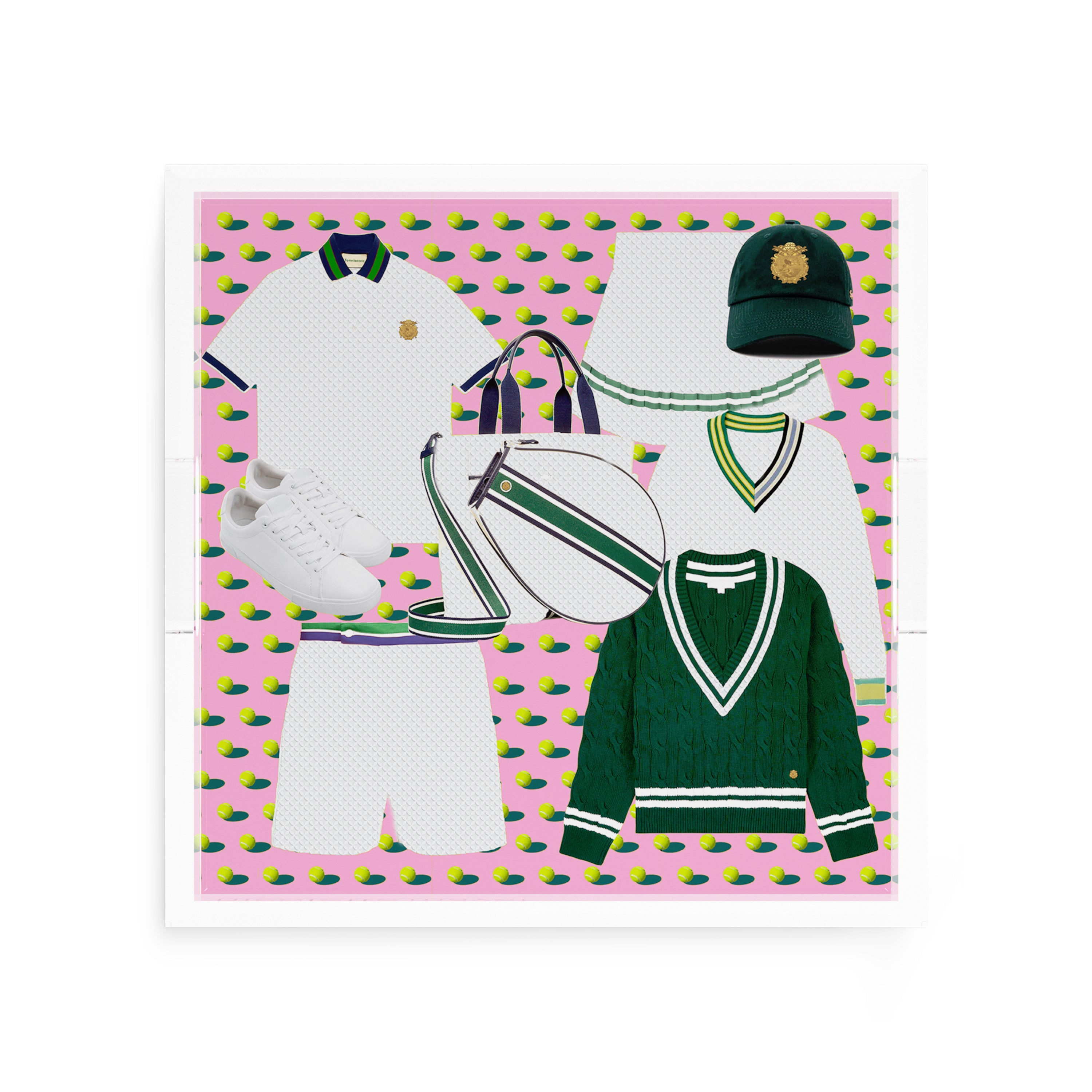 Tenniscore Fashion Pink 12X12 Acrylic Tray - nicolettemayer.com