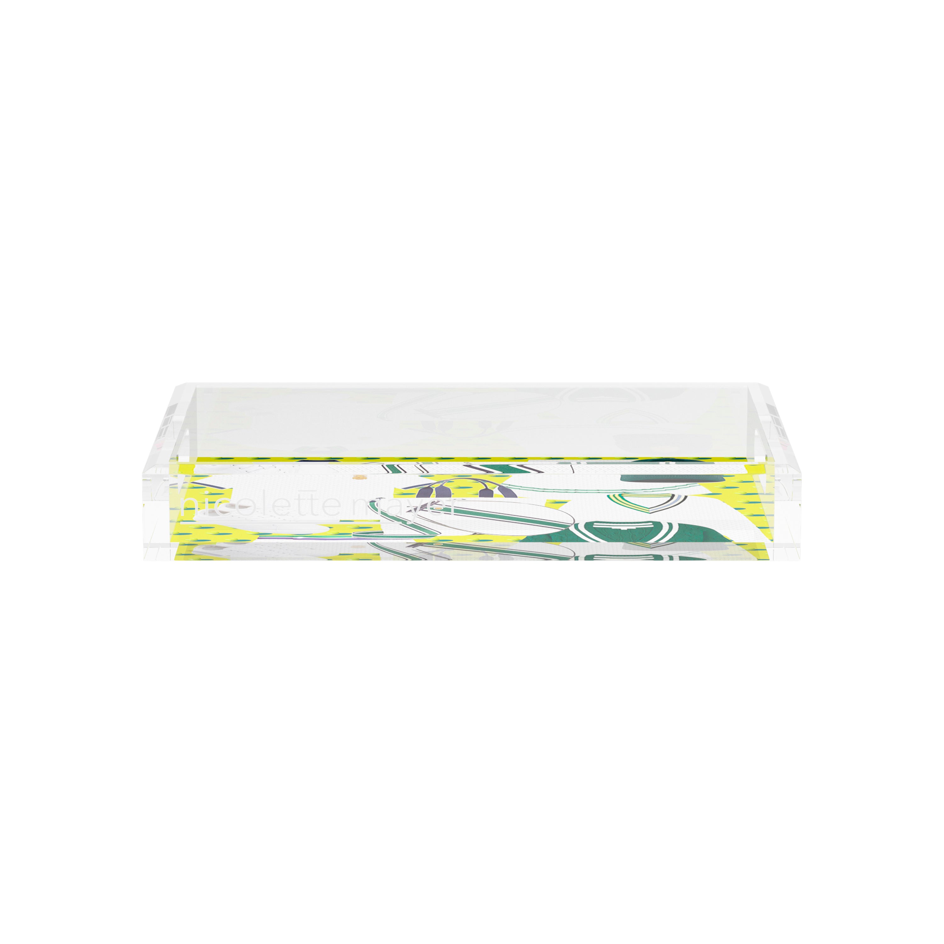 Tenniscore Fashion Chartreuse Kelly 12.5x7.75 Acrylic Tray - nicolettemayer.com