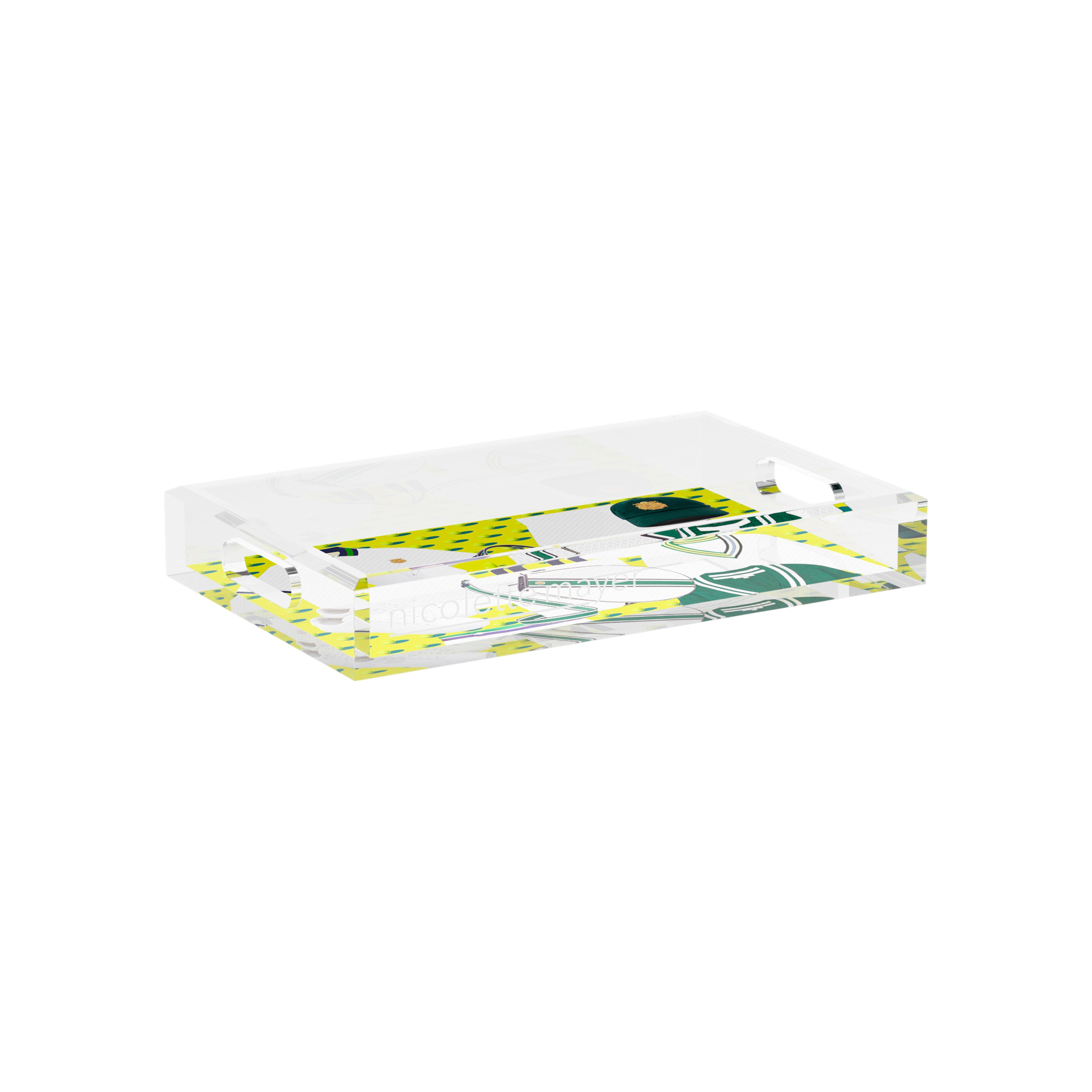 Tenniscore Fashion Chartreuse Kelly 12.5x7.75 Acrylic Tray - nicolettemayer.com