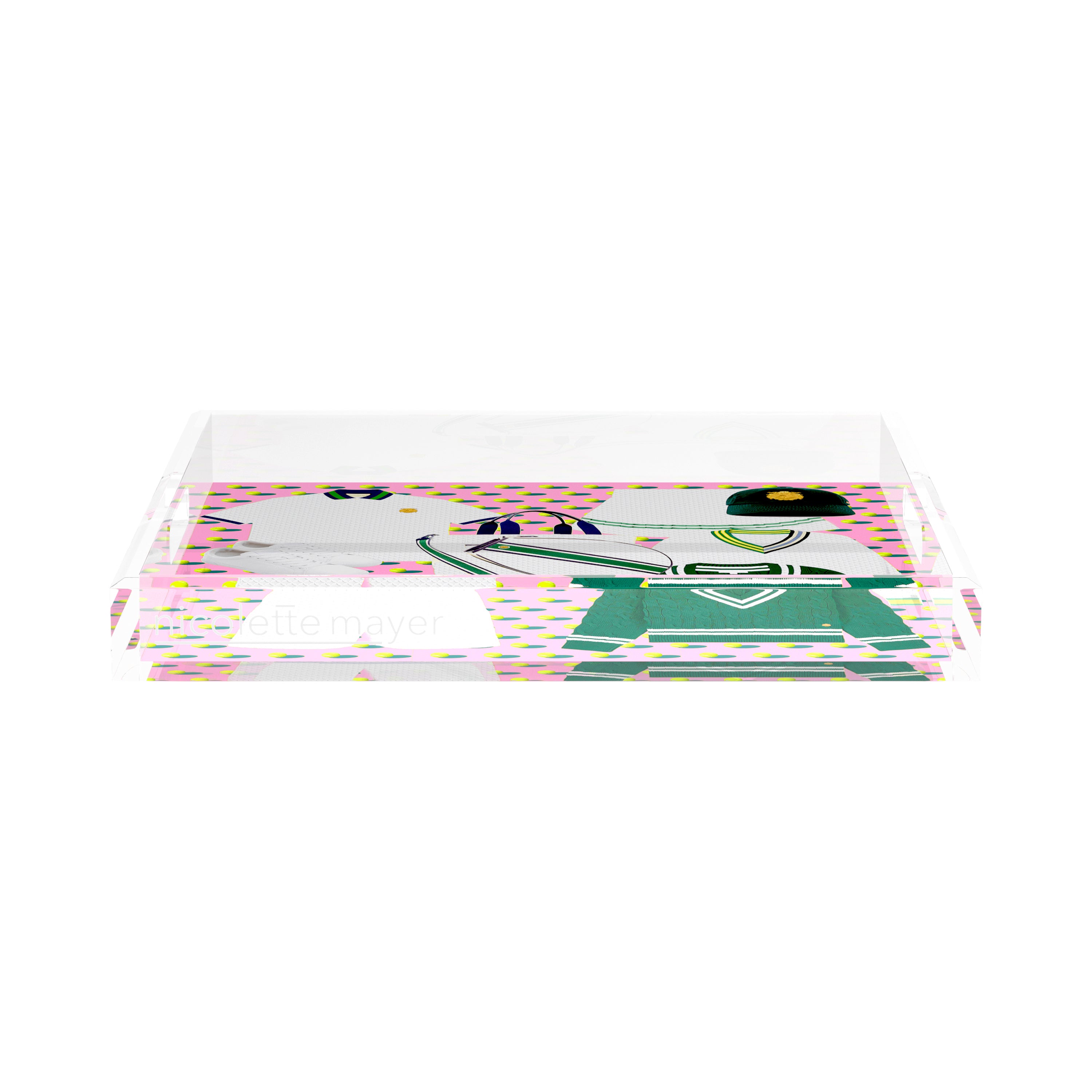 Tenniscore Fashion Pink 15X15 Acrylic Tray - nicolettemayer.com