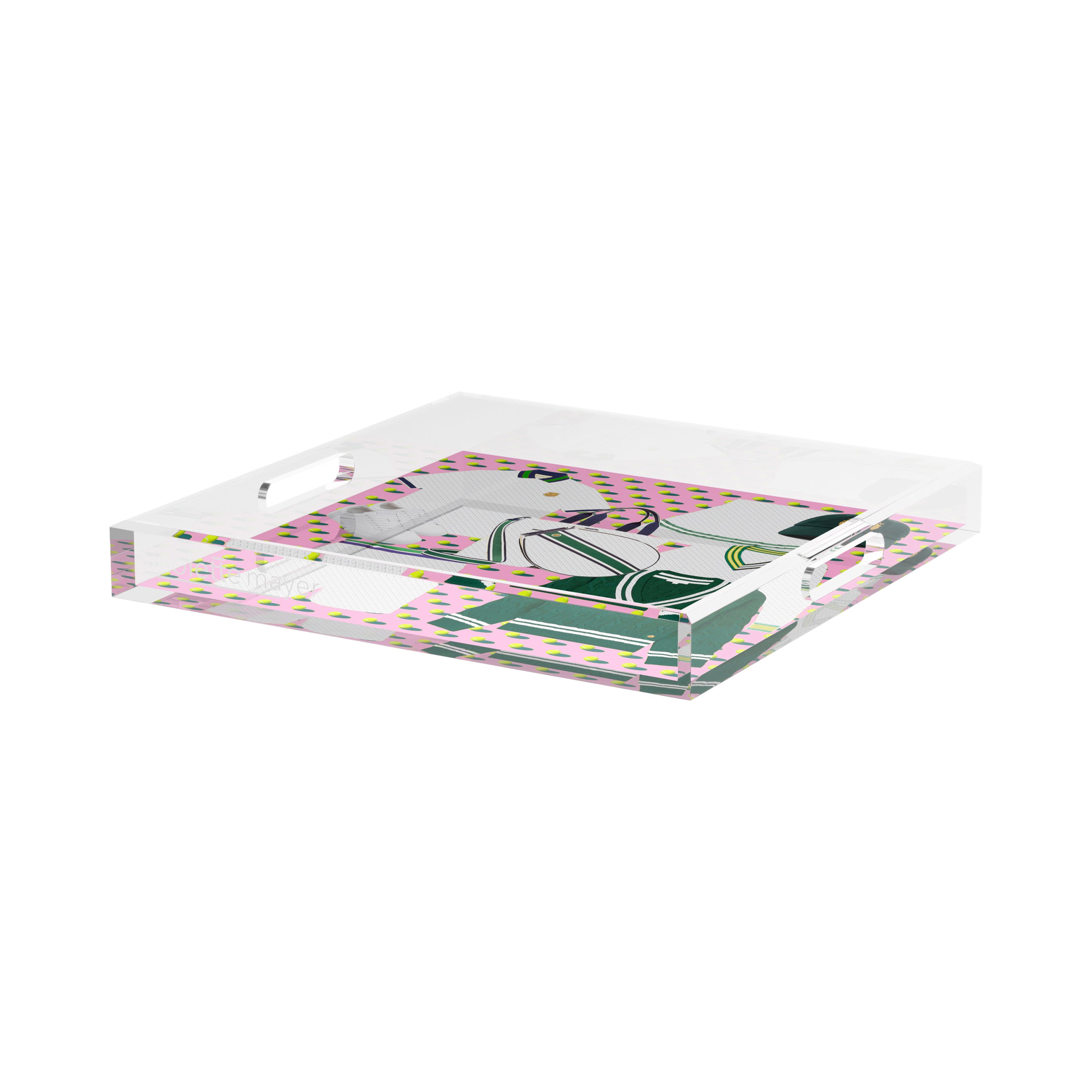Tenniscore Fashion Pink 15X15 Acrylic Tray - nicolettemayer.com