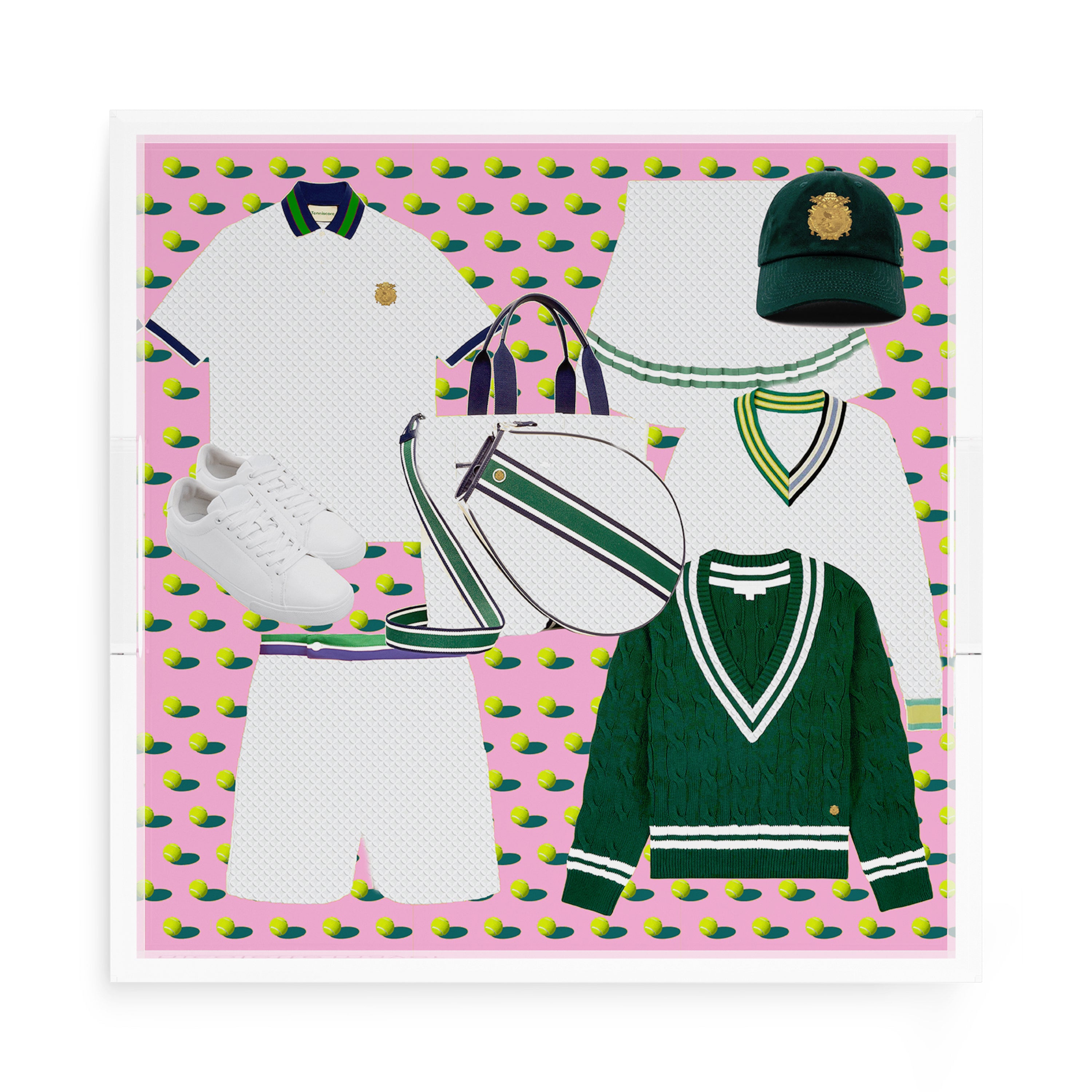 Tenniscore Fashion Pink 15X15 Acrylic Tray - nicolettemayer.com