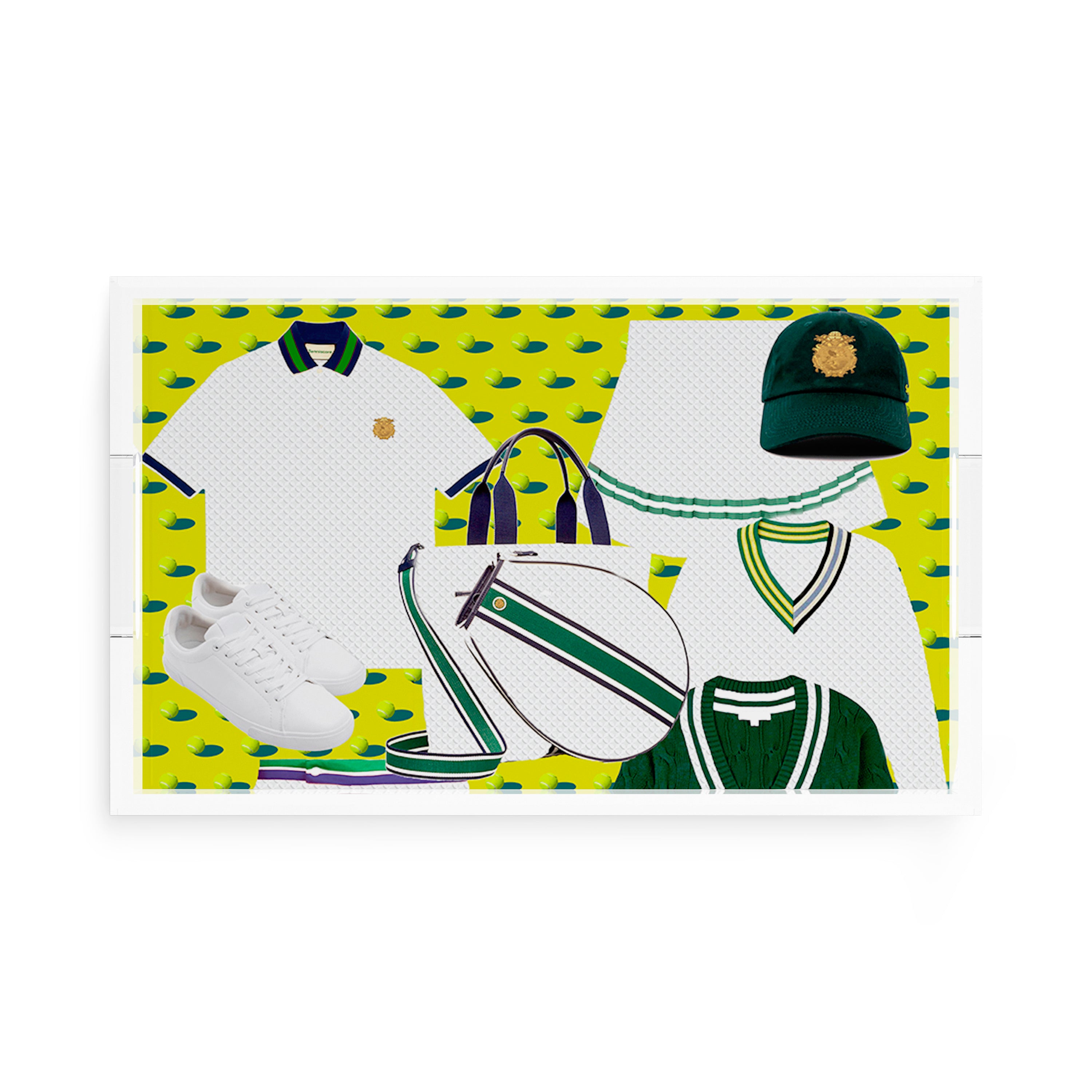 Tenniscore Fashion Chartreuse Kelly 17X10.5 Acrylic Tray - nicolettemayer.com