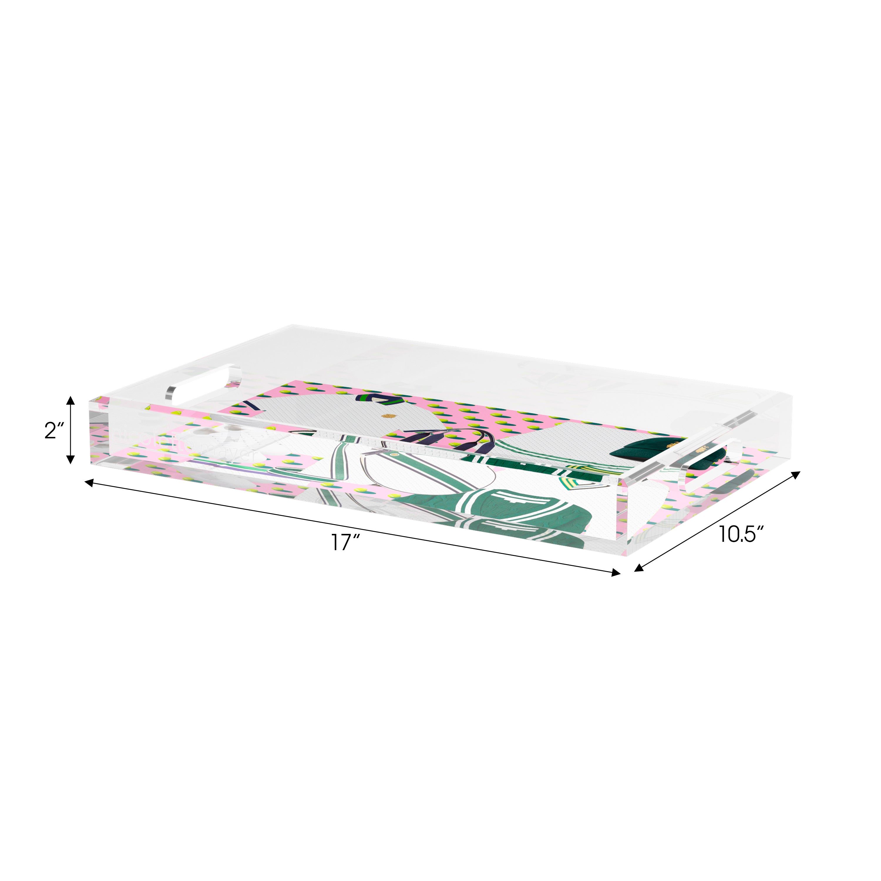 Tenniscore Fashion Chartreuse Kelly Set of 3 Acrylic Tray - nicolettemayer.com