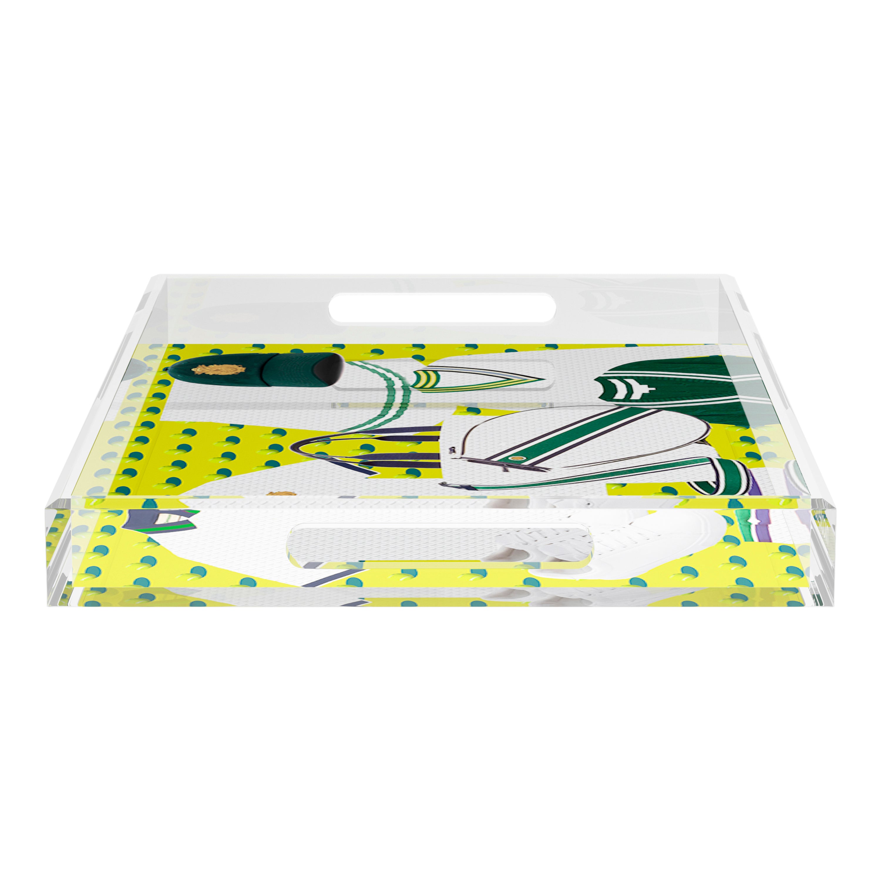 Tenniscore Fashion Chartreuse Kelly 22.5x14.5 Acrylic Tray - nicolettemayer.com