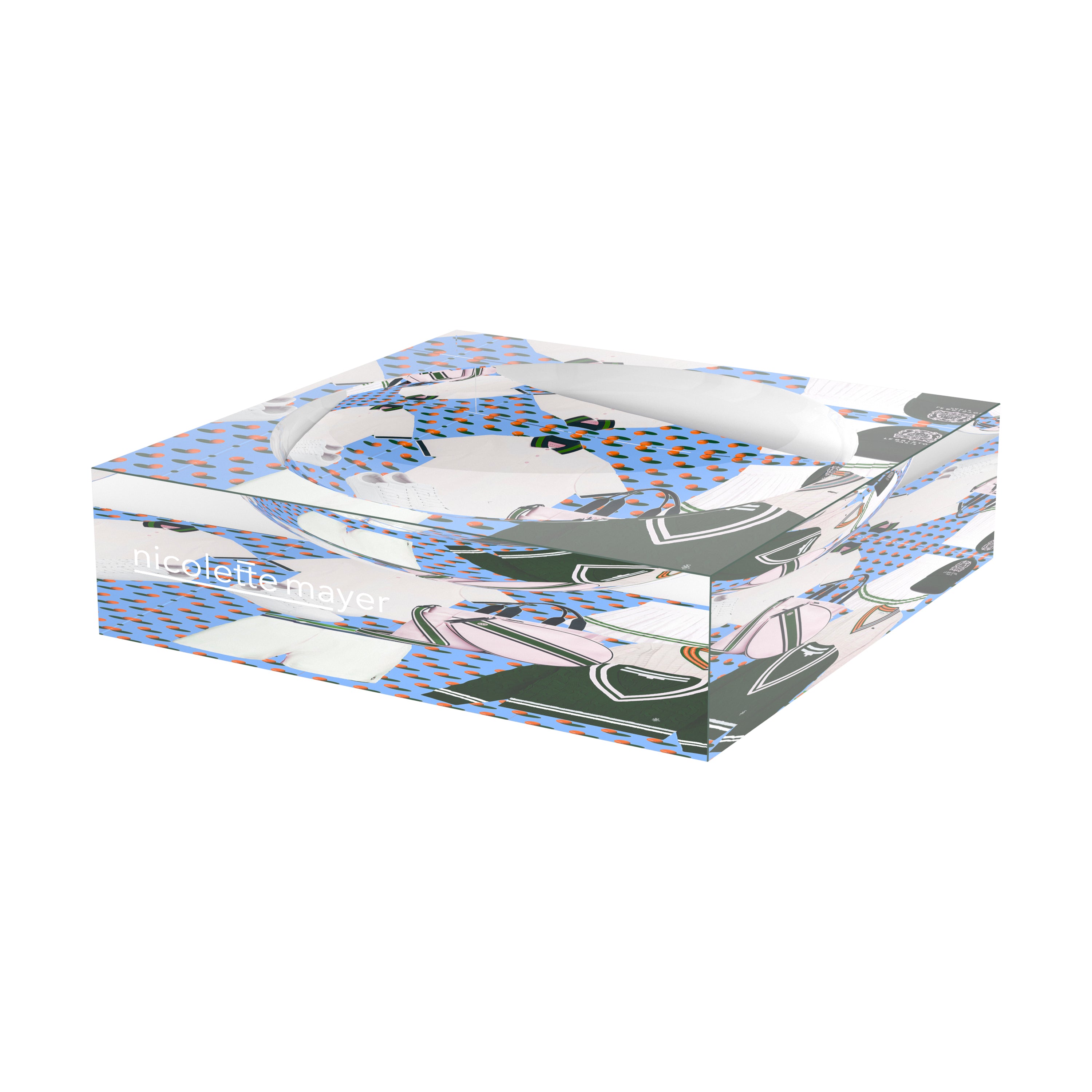 Tenniscore Fashion Blue Orange Tennis Candy Catchall Dish