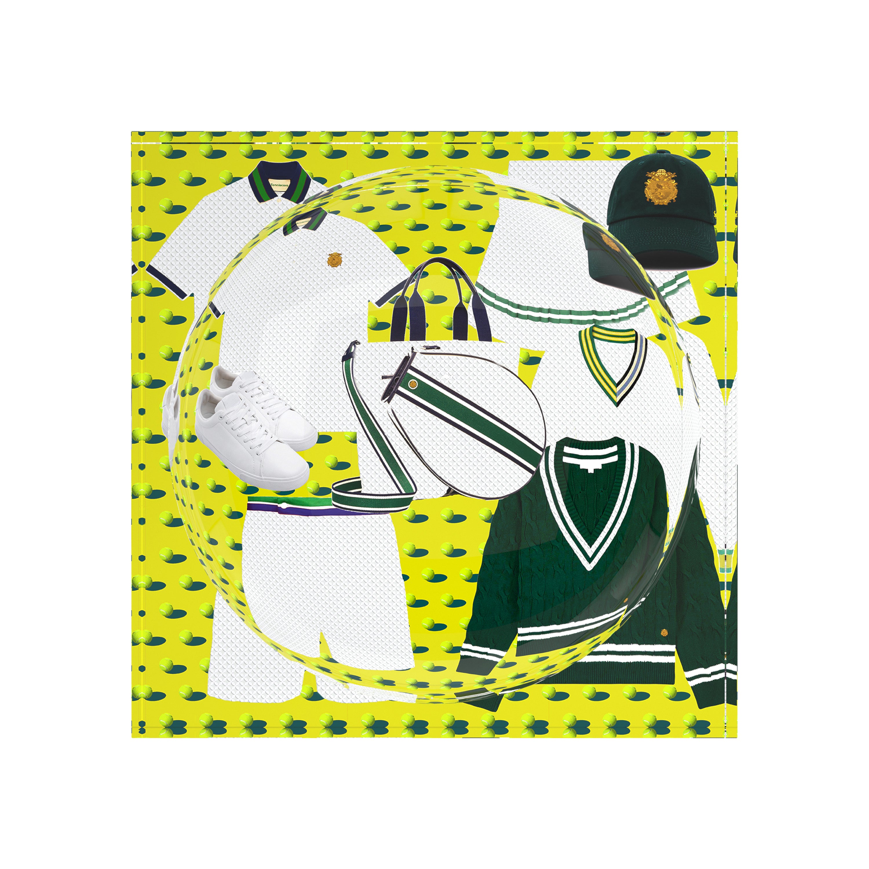 Tenniscore Fashion Chartreuse Kelly Tennis Candy Catchall Dish