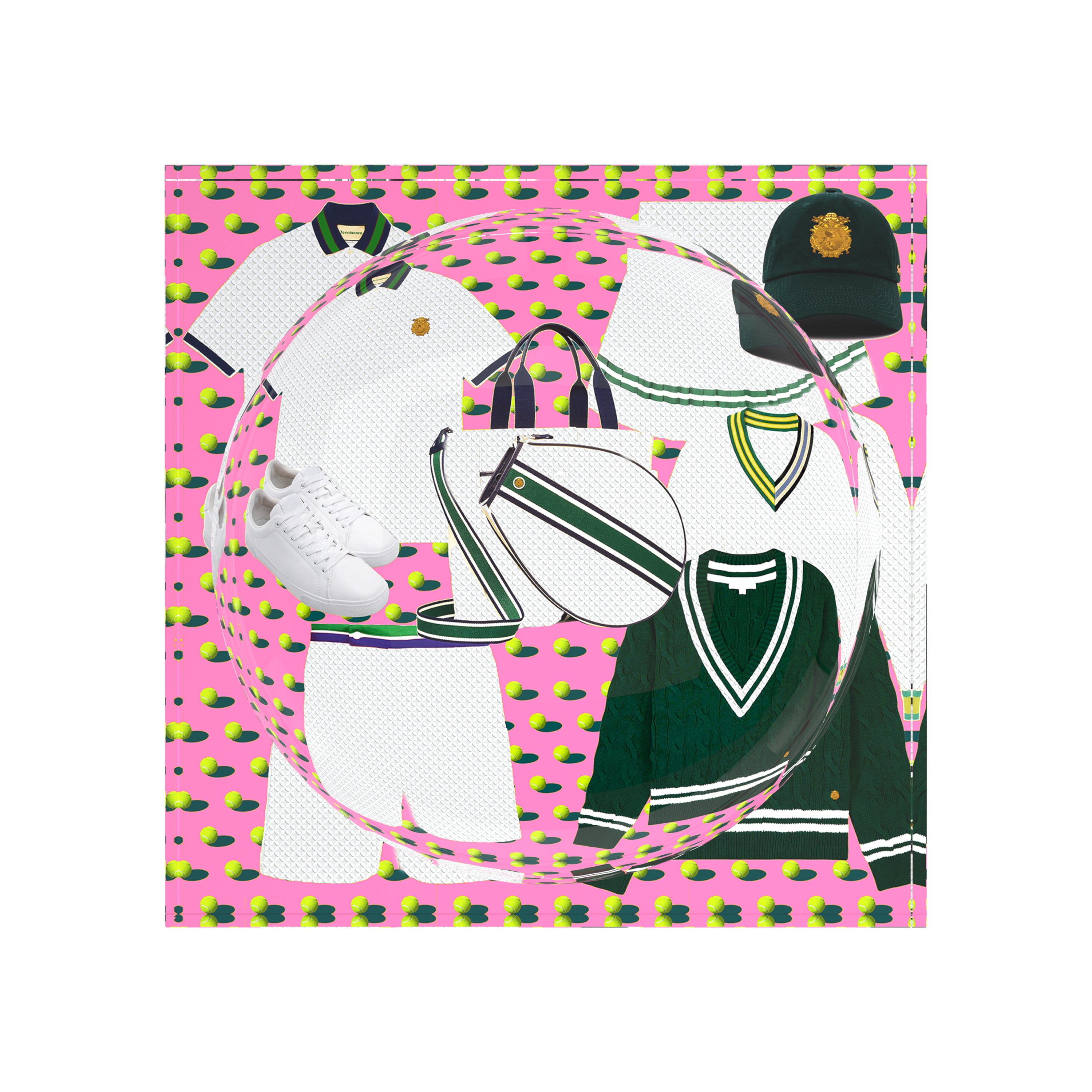 Tenniscore Fashion Pink Tennis Candy Catchall Dish