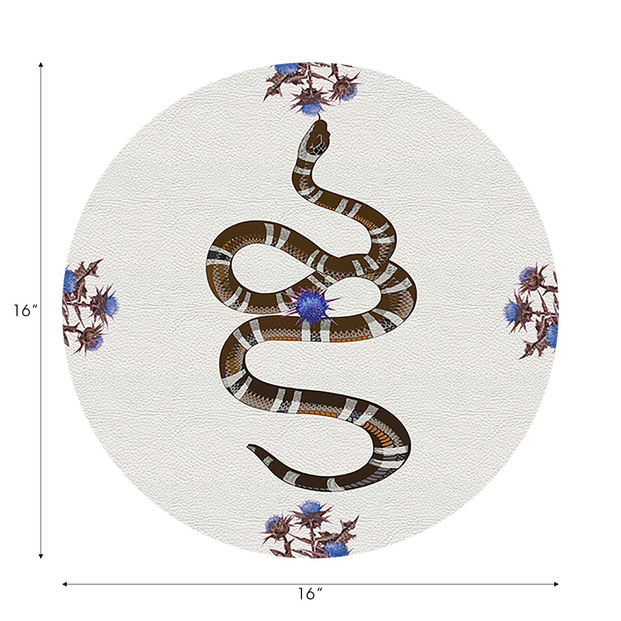 Thistle And Snake Blue White 16" Round Pebble Placemats, Set of 4 - nicolettemayer.com