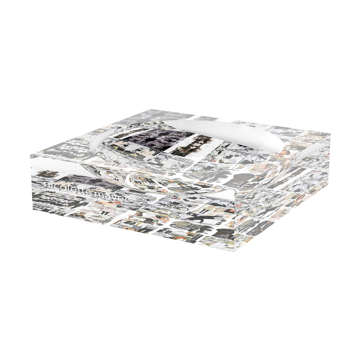 Tic Tac Toe Black And White Acrylic Candy Catchall Dish