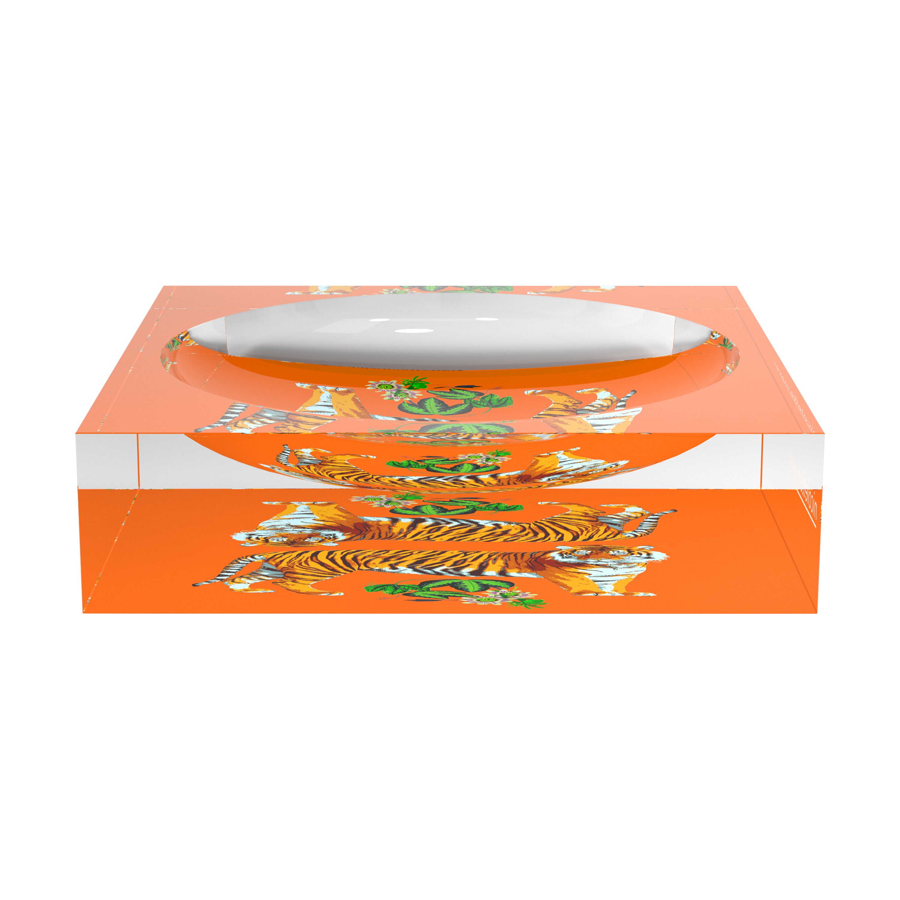 Tiger Seeing Double Orange Acrylic Candy Catchall Dish - nicolettemayer.com