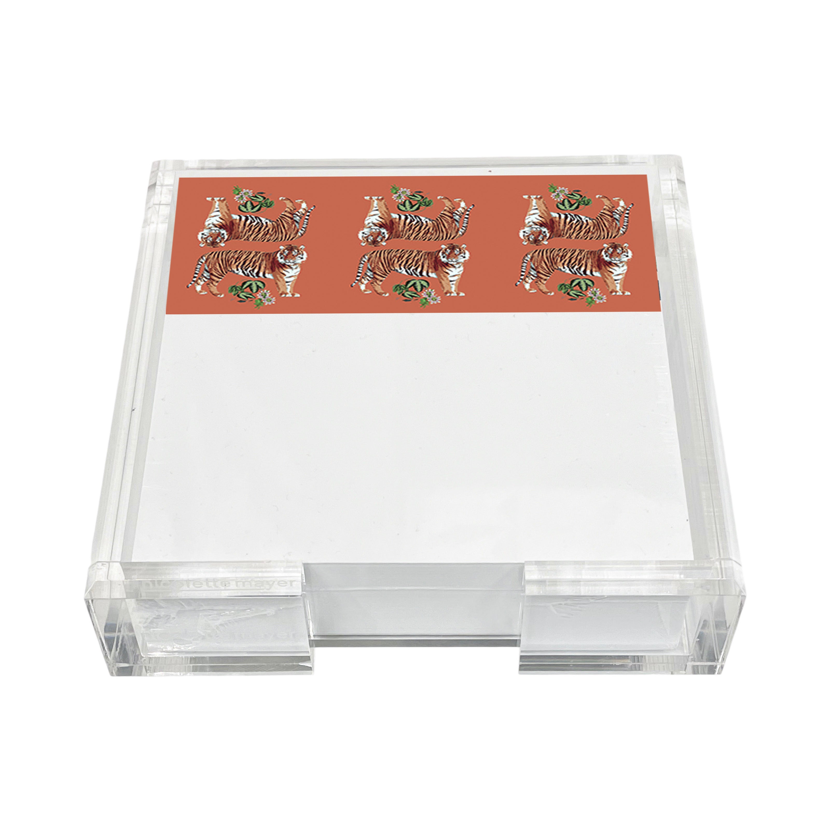 Tiger Seeing Double Orangerie Note Cards With Acrylic Holder