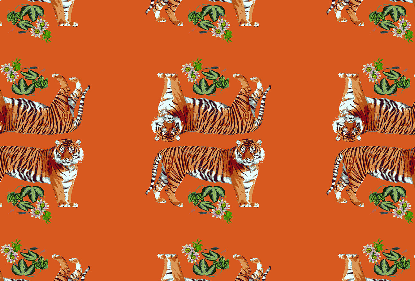 Tischset aus Papier „Tiger Seeing Double Orangerie“, 24 Stück