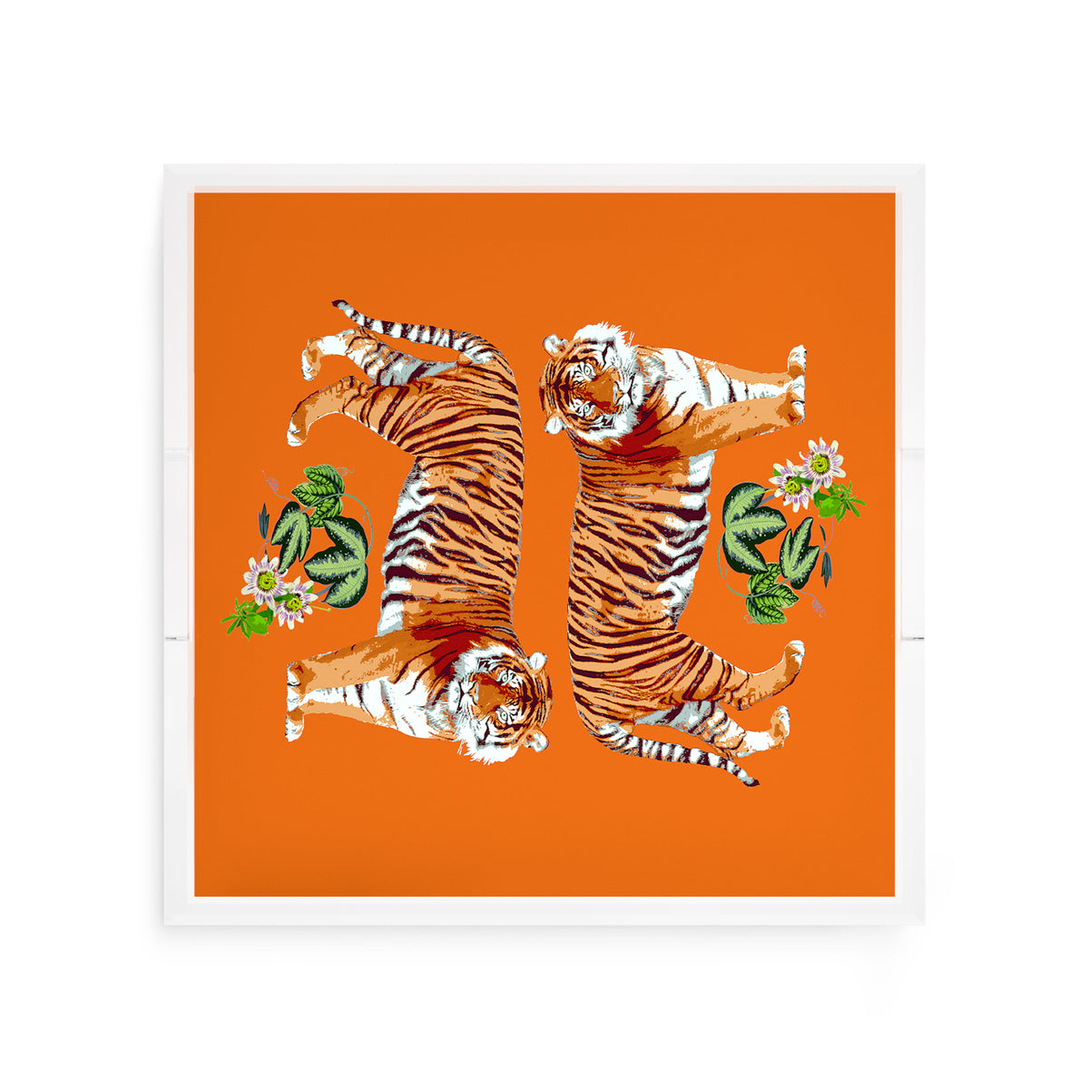 Tiger Seeing Double Orangerie Acrylic Decorative Tray, 12 x 12 in. by Nicolette Mayer