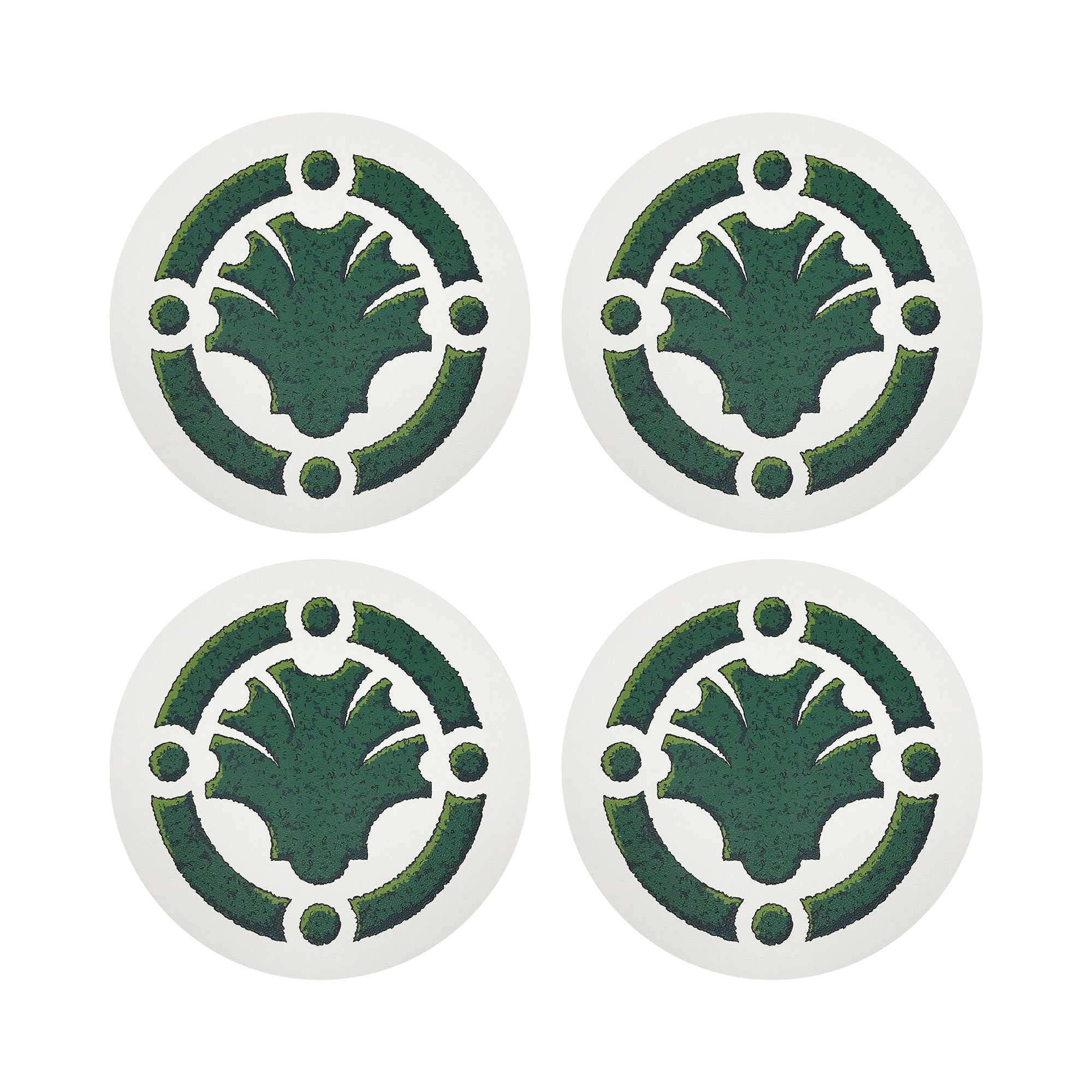 Timothy Corrigan Parterre Garden Vegan Leather Round Coasters