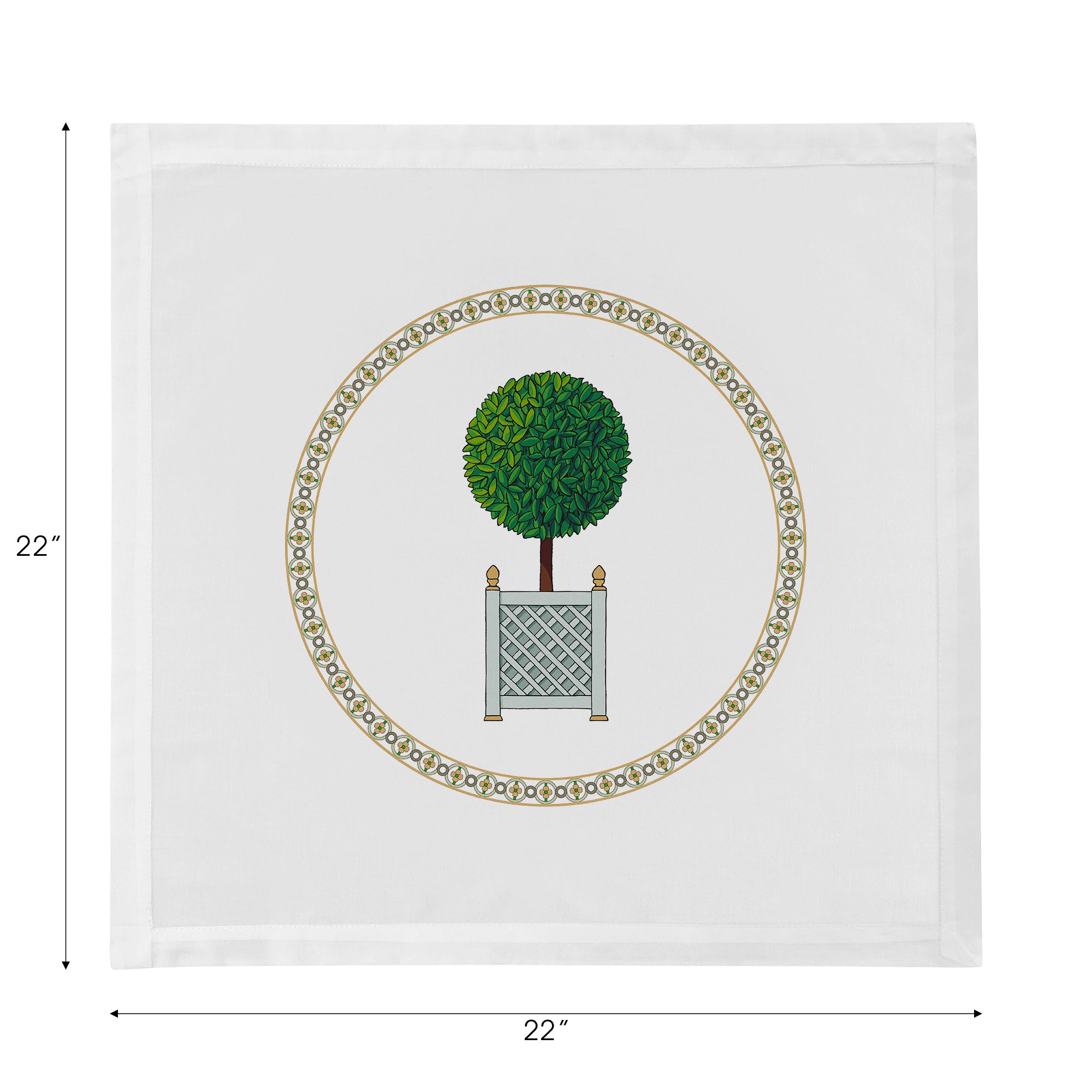 Timothy Corrigan Parterre Topiary Cotton Sateen Dinner Napkins - nicolettemayer.com