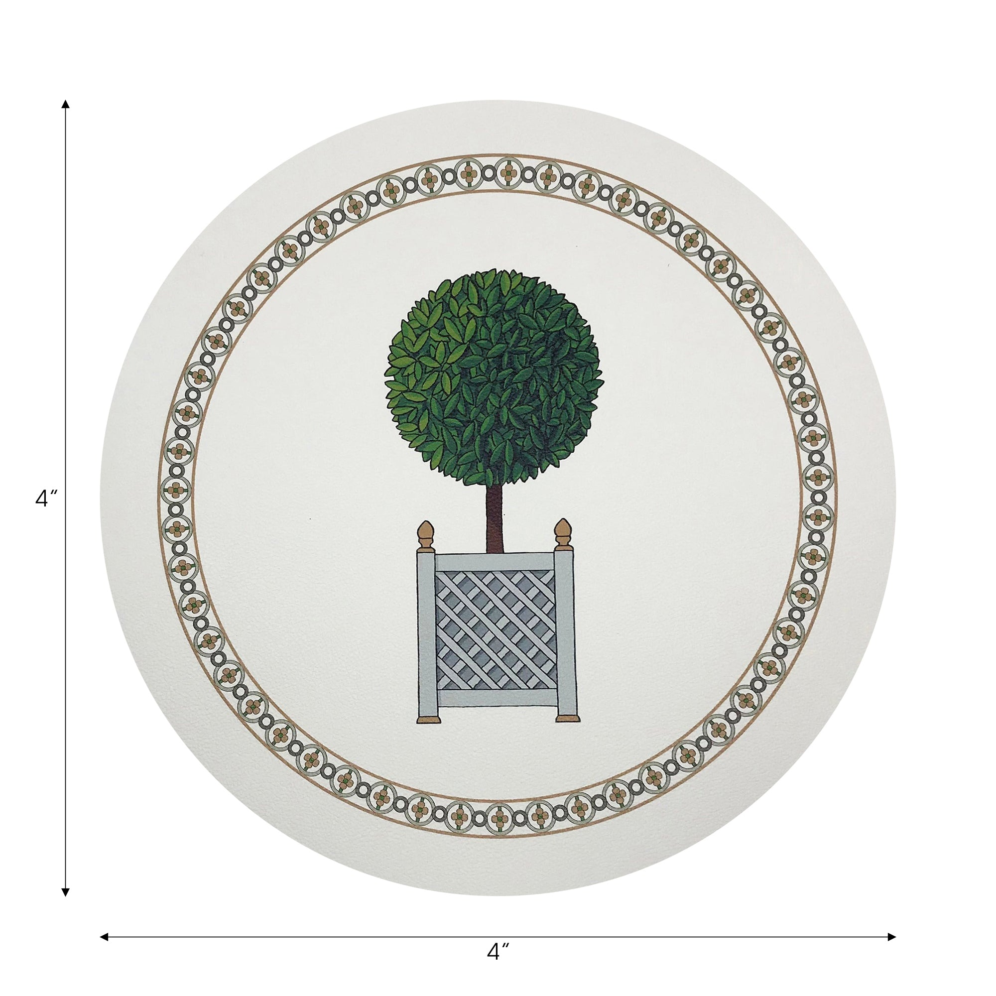 Timothy Corrigan Parterre Topiary Vegan Leather Round Coasters