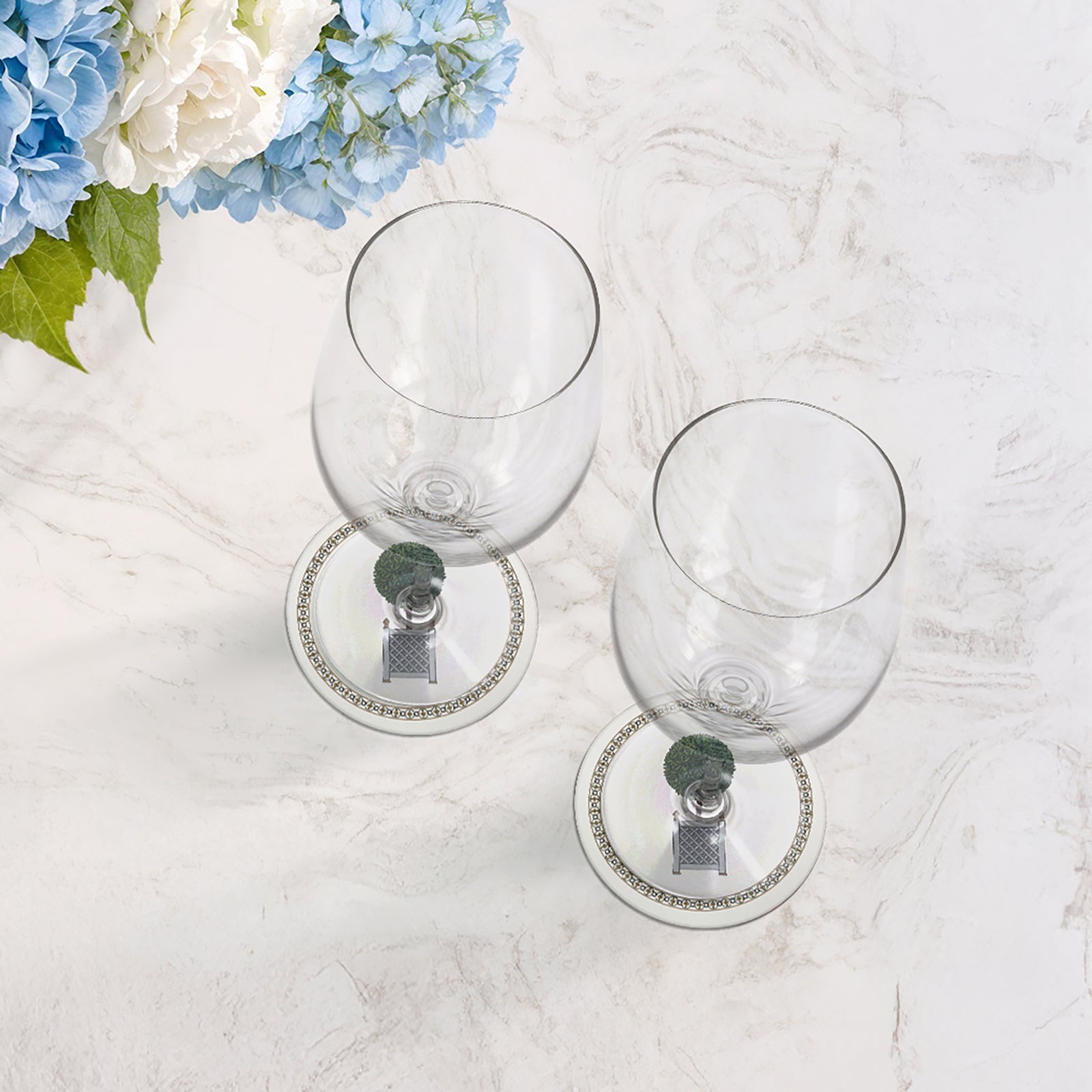 Timothy Corrigan Parterre Topiary Vegan Leather Round Coasters