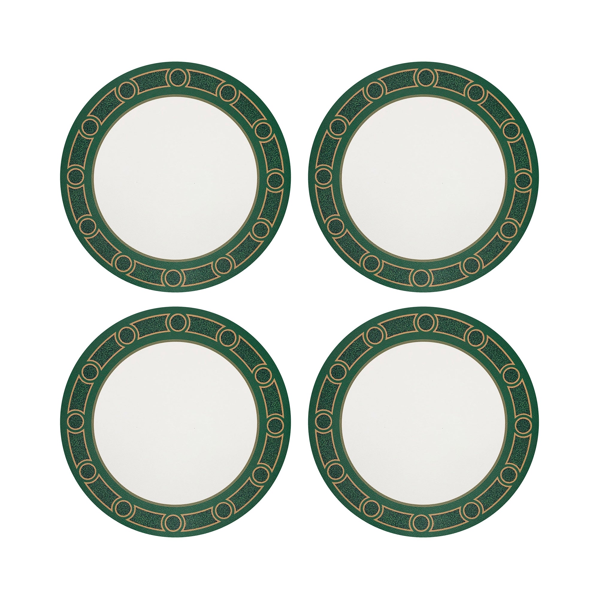 Timothy Corrigan Parterre Verre Claire 16" Round Pebble Placemats, Set Of 4 - nicolettemayer.com