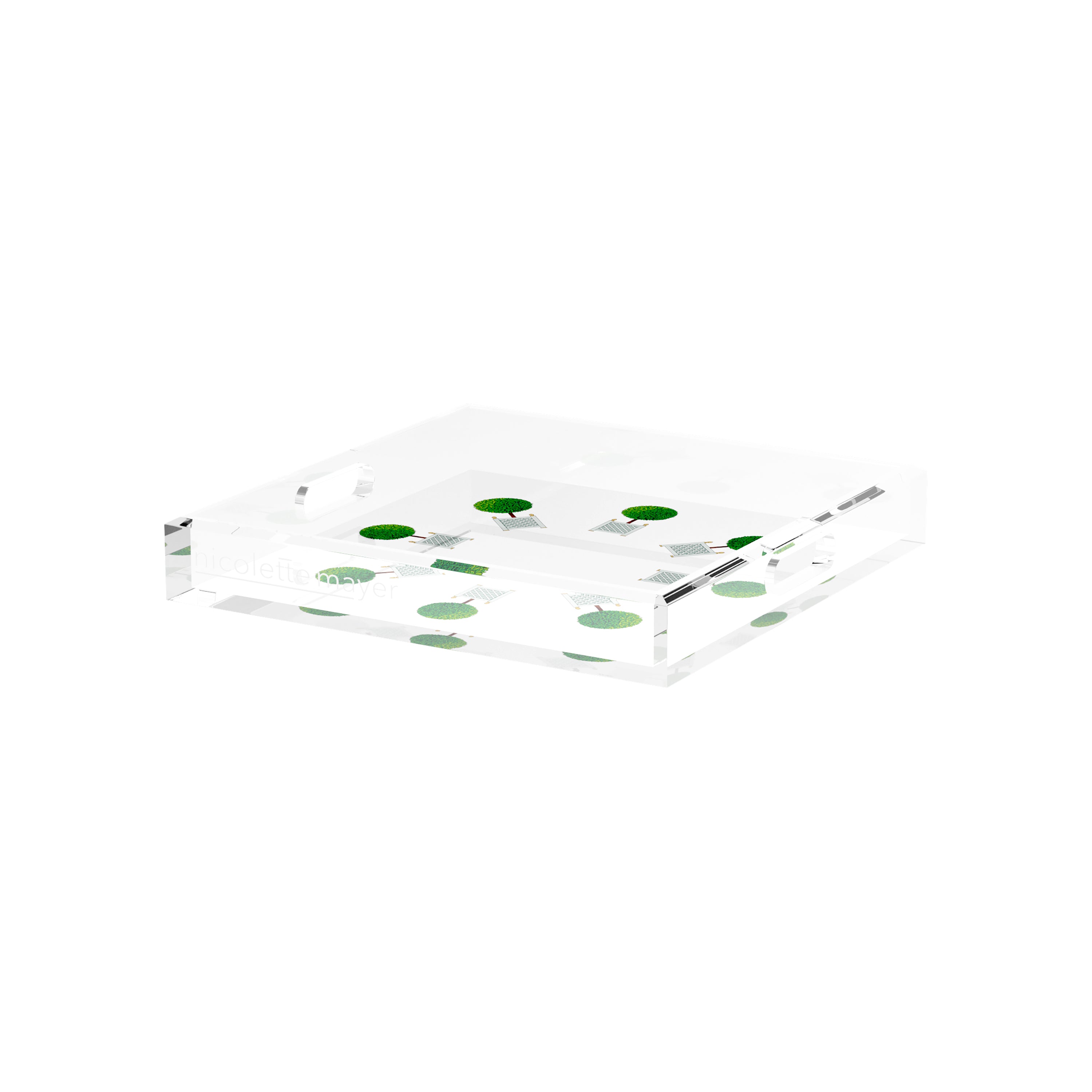 Timothy Corrigan Topiary Radial 12X12 Acrylic Tray - nicolettemayer.com