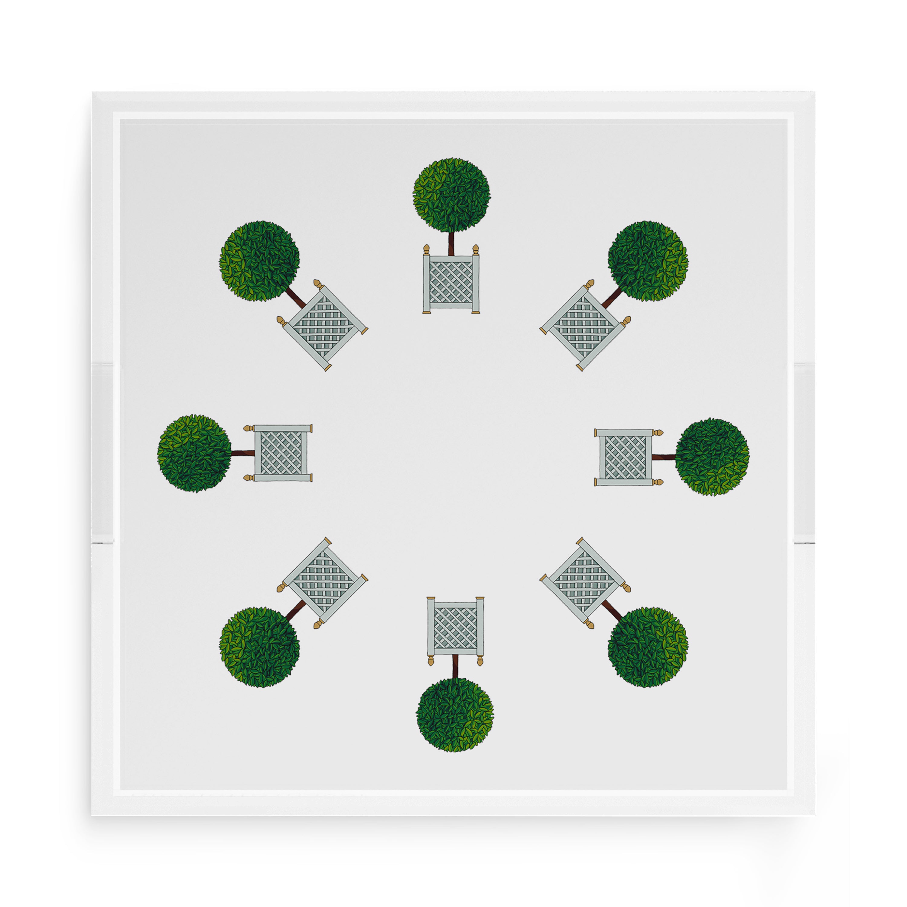 Timothy Corrigan Topiary Radial 15X15 Acrylic Tray - nicolettemayer.com