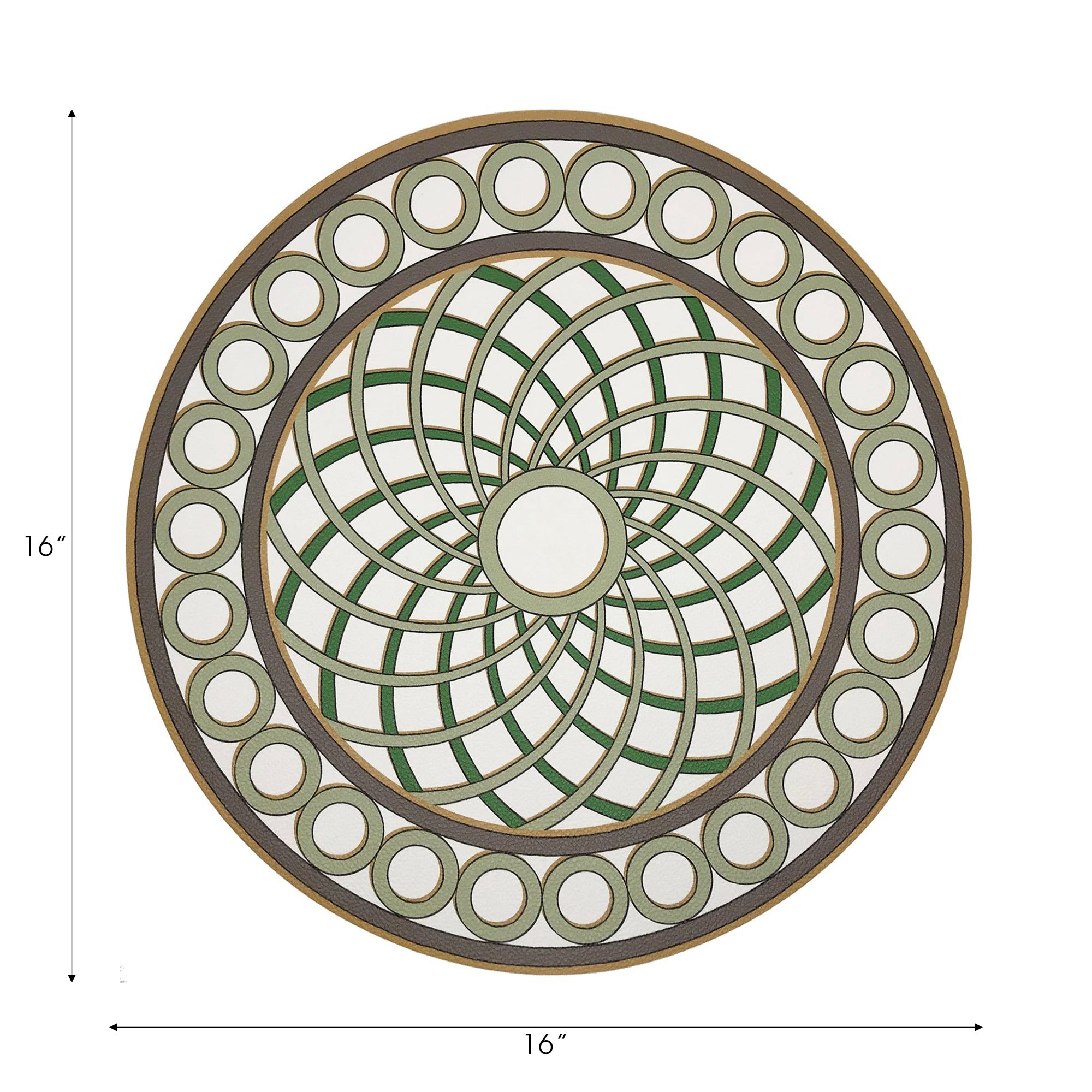Timothy Corrigan Treillage Gold 16" Round Pebble Placemats, Set of 4 - nicolettemayer.com