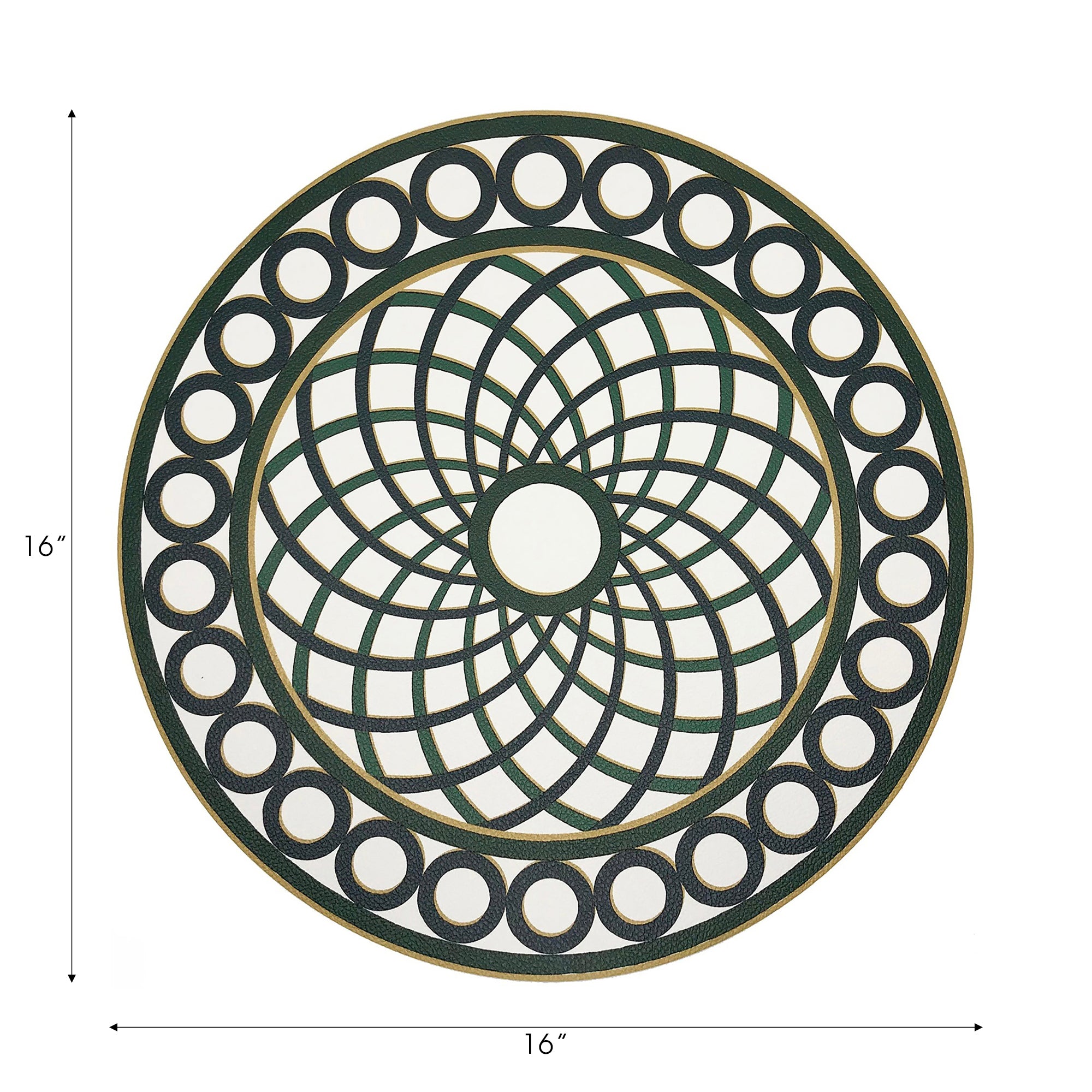 Timothy Corrigan Treillage Green 16" Round Pebble Placemats, Set of 4 - nicolettemayer.com