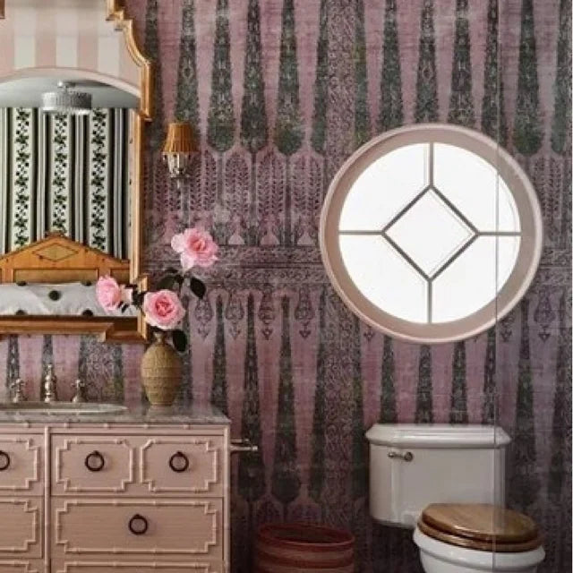 Topkapi Garden Green Pink Wallpaper Panel