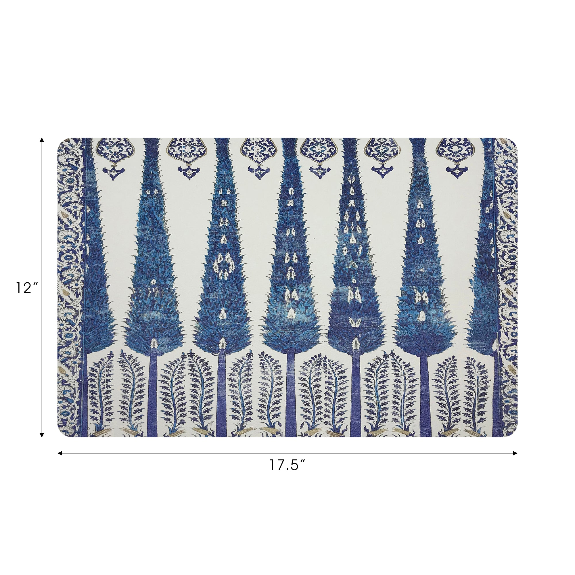 Topkapi Garden Classic Vegan Leather Rectangle Pebble Placemat