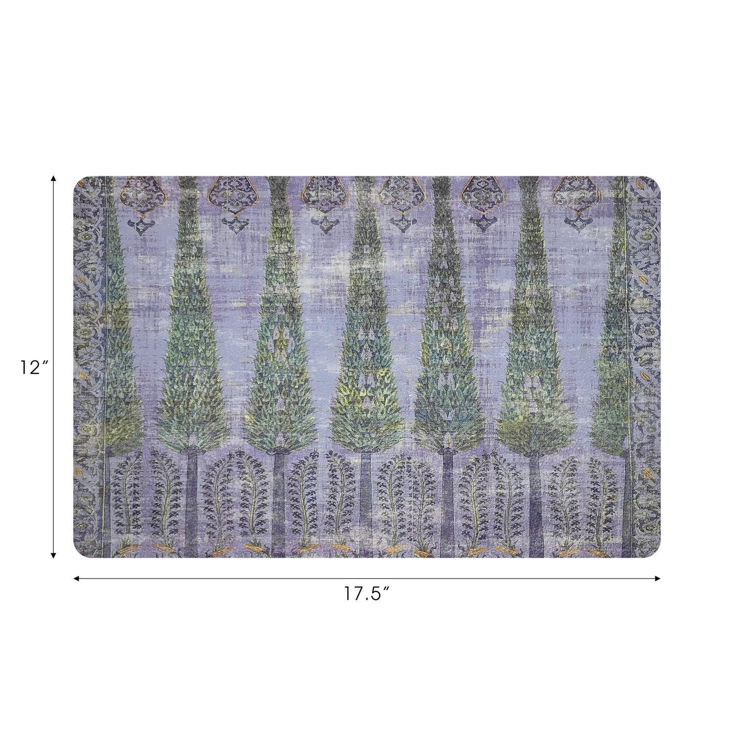 Topkapi Garden Gold Purple 17.5" Rectangle Pebble Placemat, Set Of 4 - nicolettemayer.com