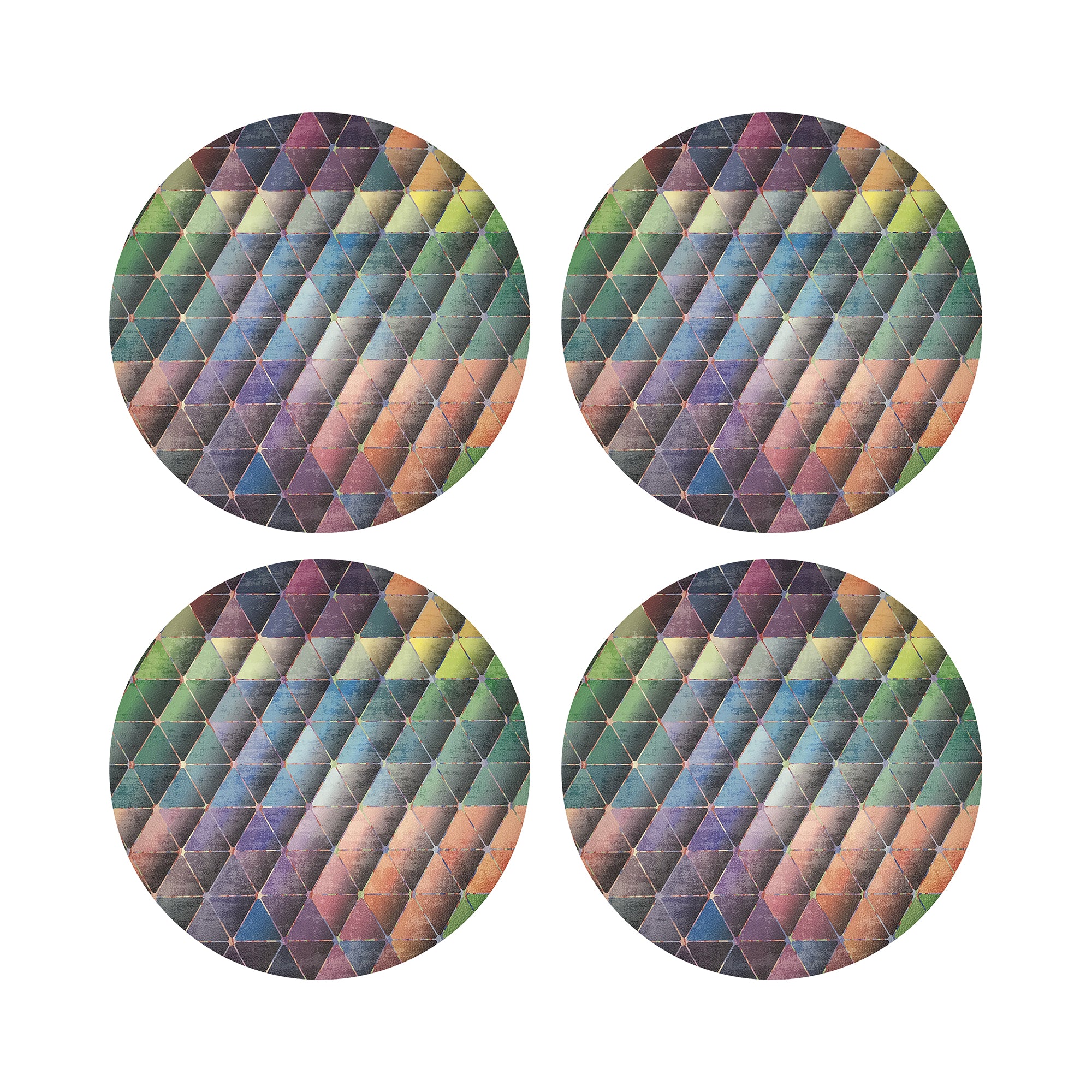 Triage Multi 16" Round Pebble Placemats, Set Of 4 - nicolettemayer.com