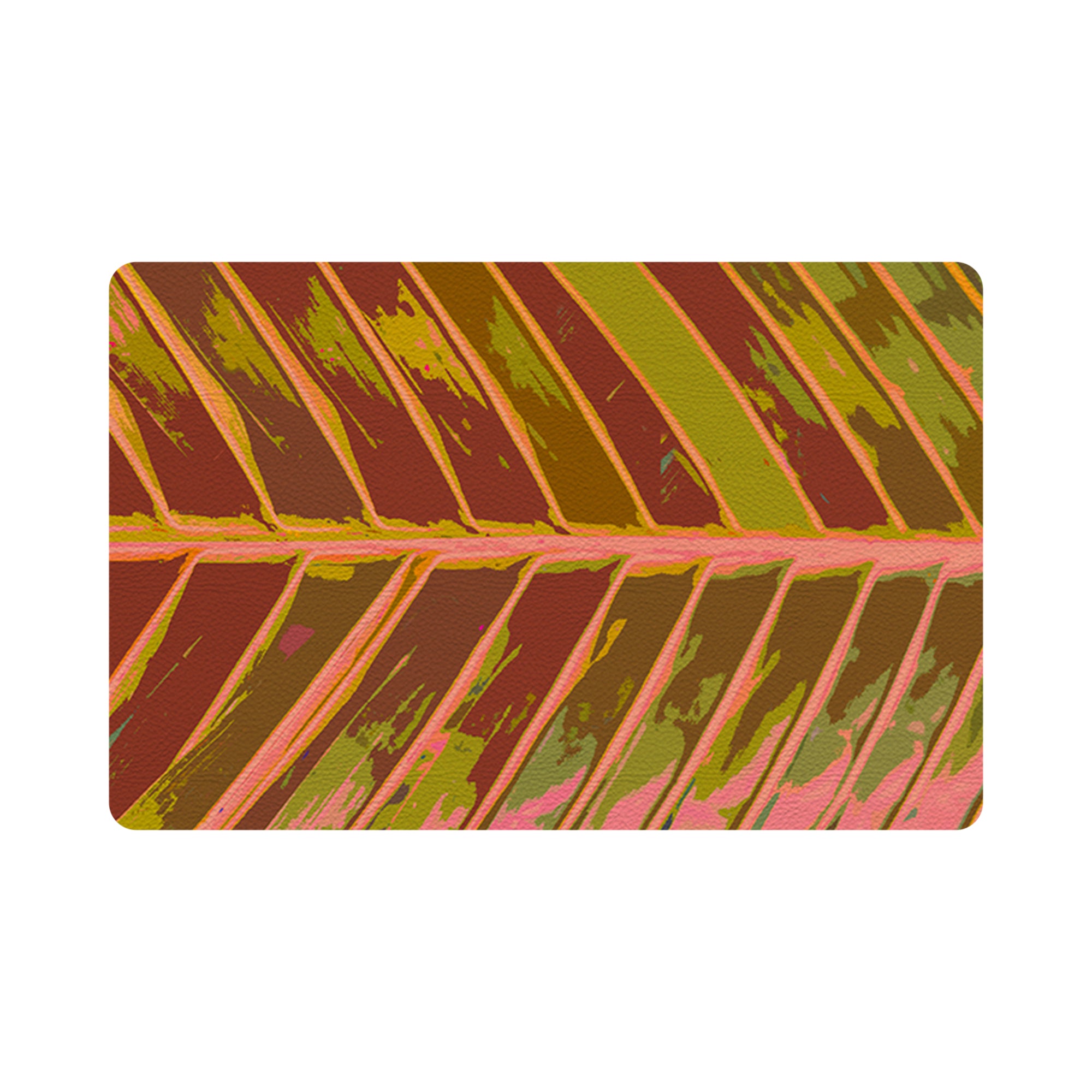 Tropical Leaf Crimson 17 Rectangle Pebble - nicolettemayer.com